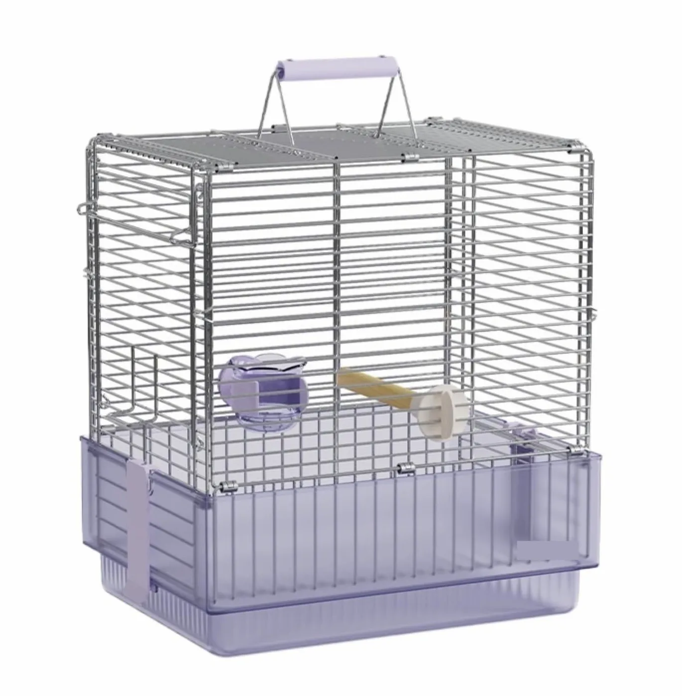 Klatka Na Ptaki Dla Ptaków Kanarków Składana Klatka Transportowa Ze Stali Nierdzewnej Dla Papug I Konur Stojakiem(Purple)