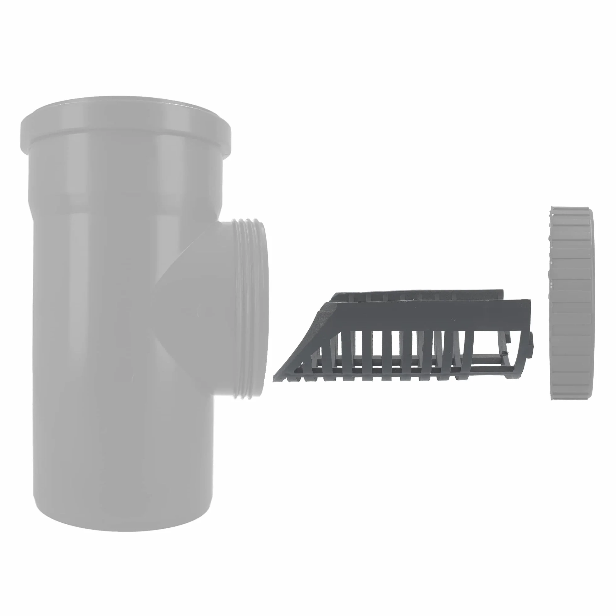 Millto™ Sitko Czyszczaka Rynnowego Rewizji Rury Spustowej 110 mm Szare Filtr Rynny Deszczowej Kratka Filtrująca Liście Gałęzie Plastikowa Osłona Ochronna