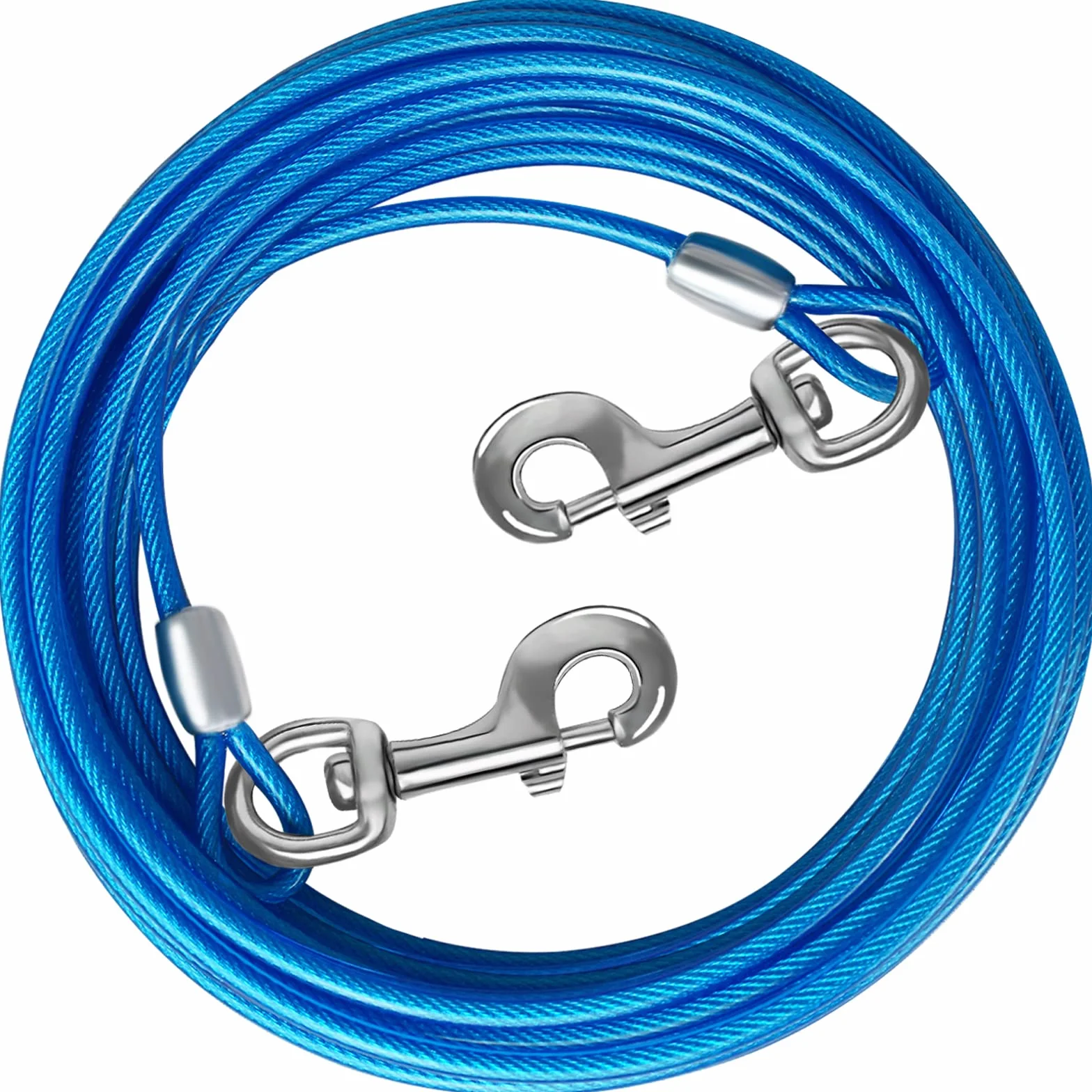 Kabel do wiązania dla psa, 30 cm, 30 cm, do ogrodu, drut stalowy, z trwałymi, doskonałymi klipsami, fioletowe łańcuszki dla psa na zewnątrz, dla dużych psów o wadze do 75 kg