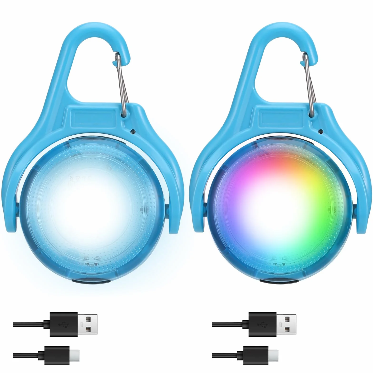 JIZZU 2 migające światła LED, tornister szkolny, dla psa, świecąca zawieszka do ładowania, 4 tryby, reflektory LED, światło bezpieczeństwa dla dzieci, do plecaka, joggingu, biegania, zwierząt domowych