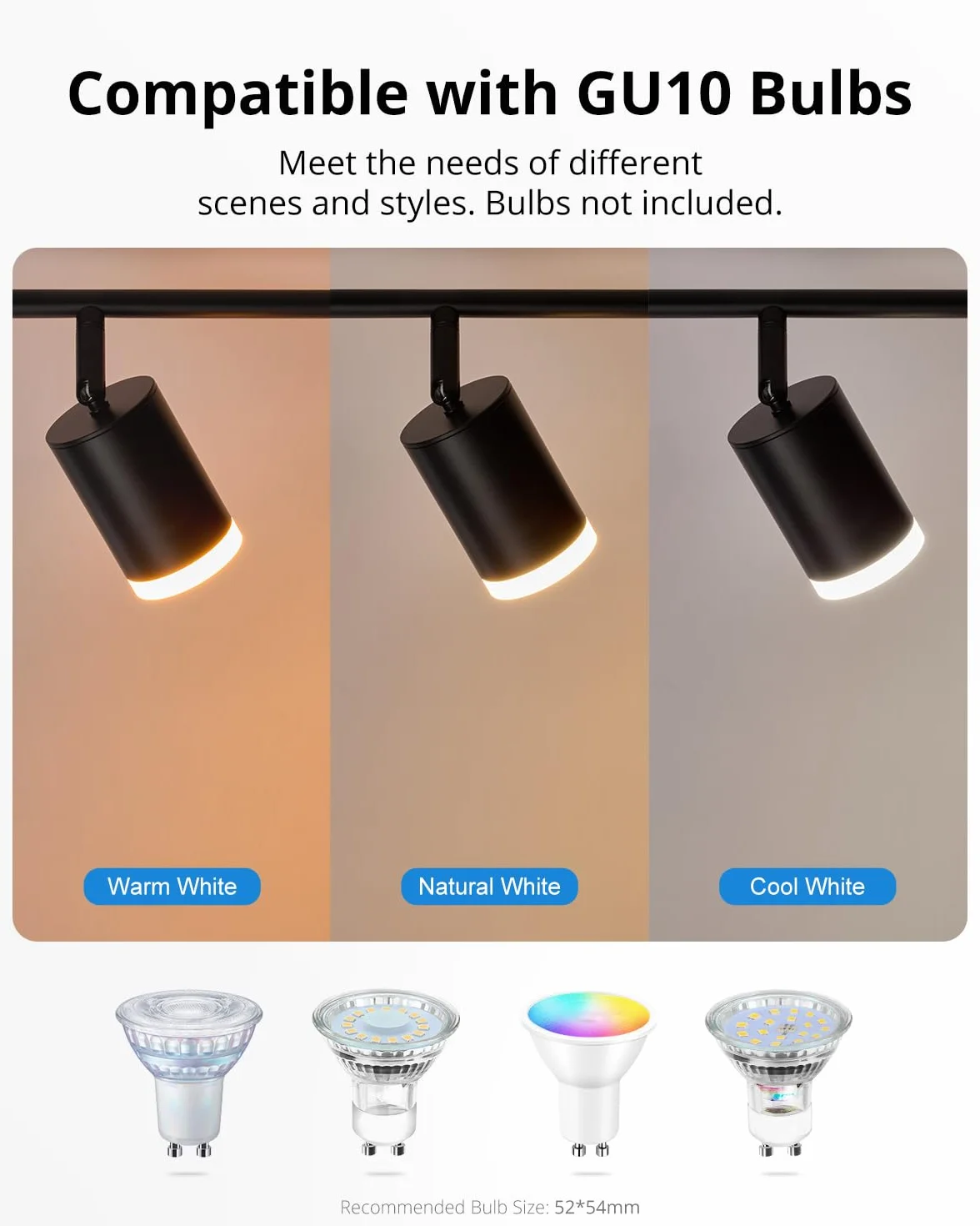 Gr4tec Reflektor sufitowy LED 6 płomieni, nowoczesny reflektor sufitowy LED czarny, lampa sufitowa obrotowa, metalowy reflektor sufitowy GU10 do przedpokoju kuchni sypialni salonu (bez żarówki)