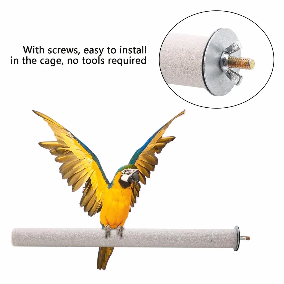 Grzędy dla ptaków Pet Grinding Claw Stick Bird Stojak na papugę Okoń Pręt Ptak Szlifowanie pazurów Parrot Scratching Stick Perch Platform dla ptaków domowych, papug i szynszyli (2,5 * 35 cm)