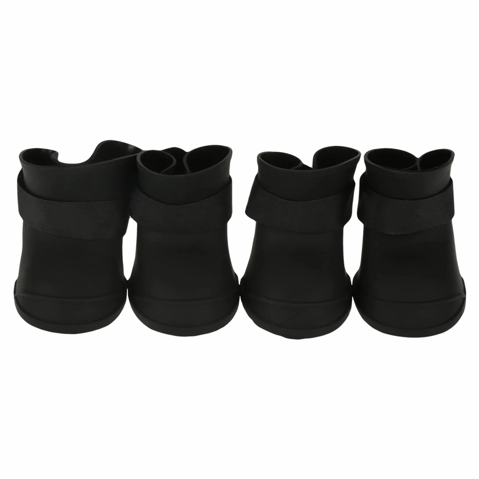 Ejoyous Buty dla psa, wodoodporne, zestaw 4 sztuk, buty dla psa, antypoślizgowe, silikonowe, ochrona przed wiatrem, z zapięciem na , tekstura odcisku stopy, rozmiar XL, czarne