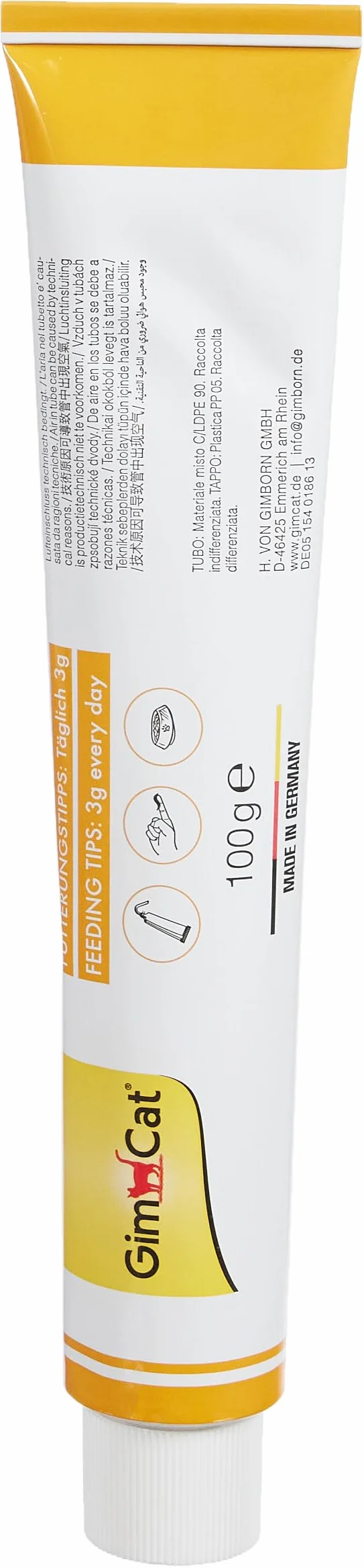 GimCat Multi-Vitamin pasta multiwitaminowa - Zdrowa przekąska dla kotów aktywuje siły obronne organizmu i wzmacnia układ odpornościowy - 1 tubka (1 x 100 g)