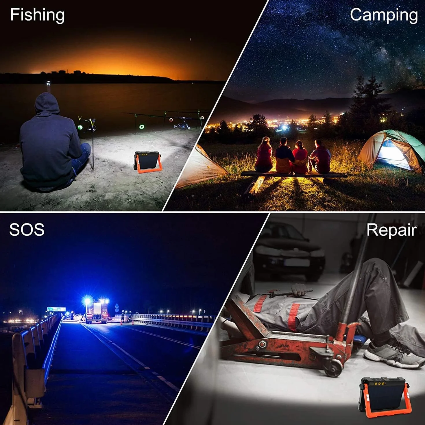 MEIHUA Lampa robocza LED 60W 10000mAh reflektor budowlany akumulatorowy wodoszczelny 4 tryby