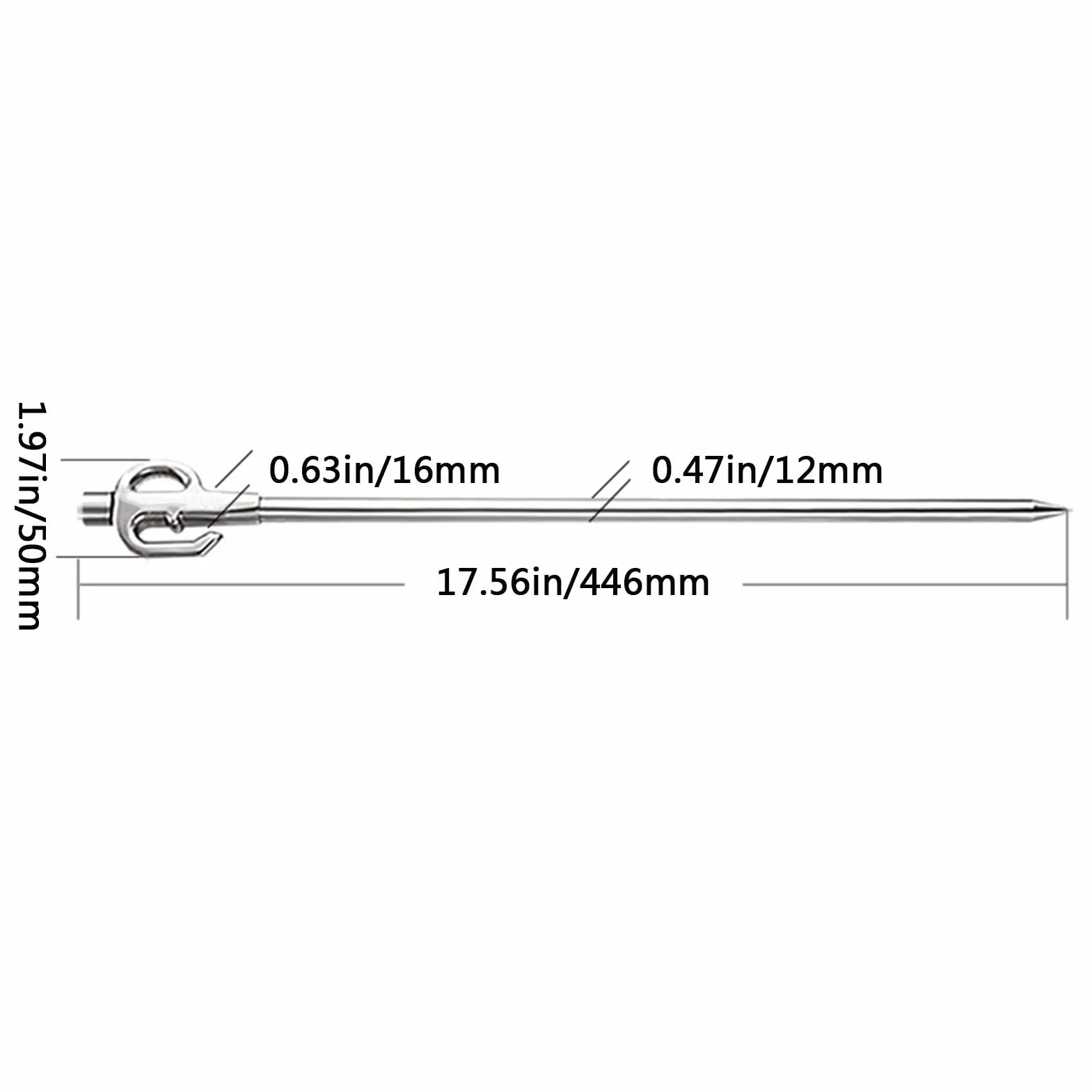 Heavy Duty Dog Tie Out Stake, 17.56x1.97x0.47inches, 360° Swivel Stainless Steel Outdoor