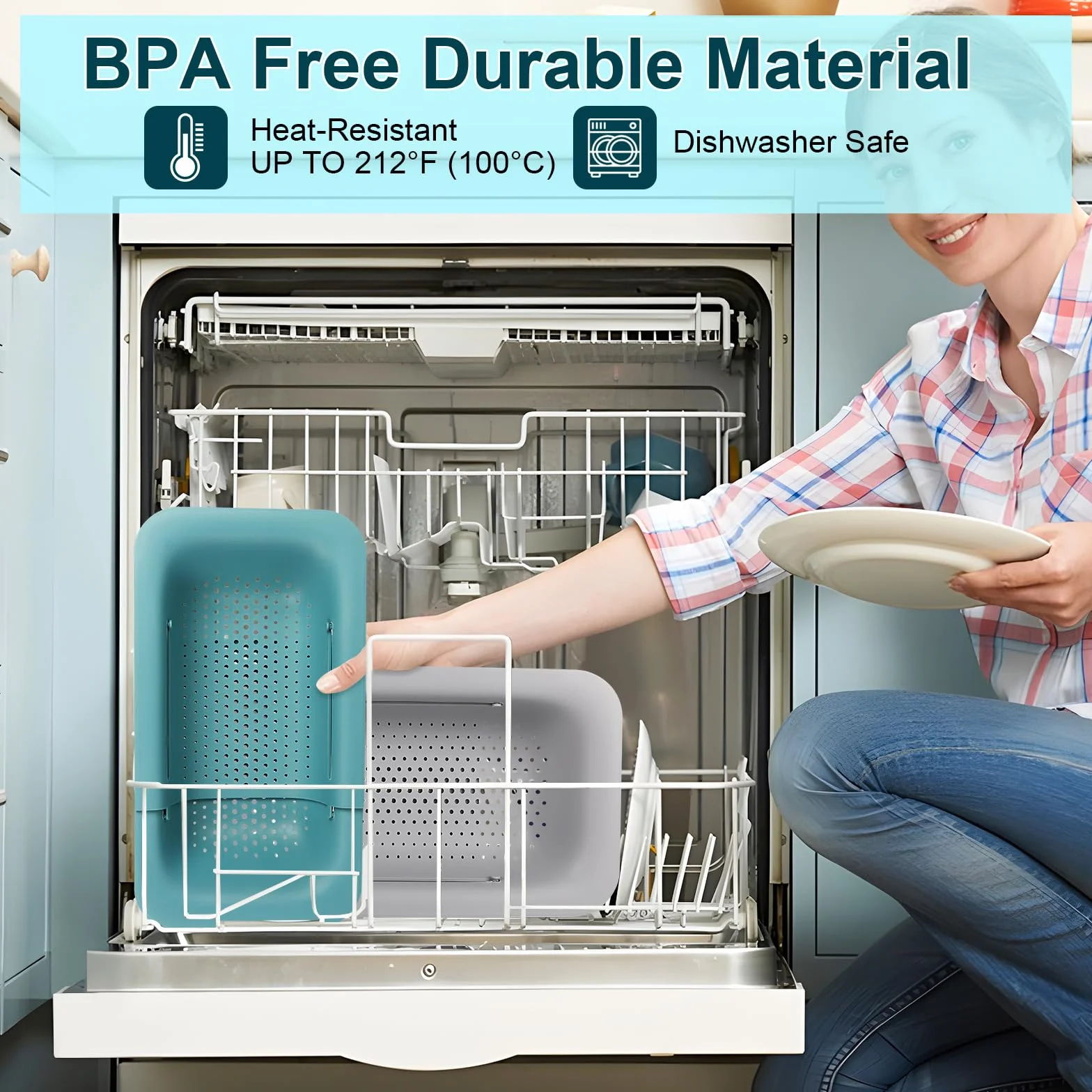 Dreamhigh Sitko do zlewu wysuwane 36,5-49,5 cm Zestaw 2 sitek kosz do mycia warzyw