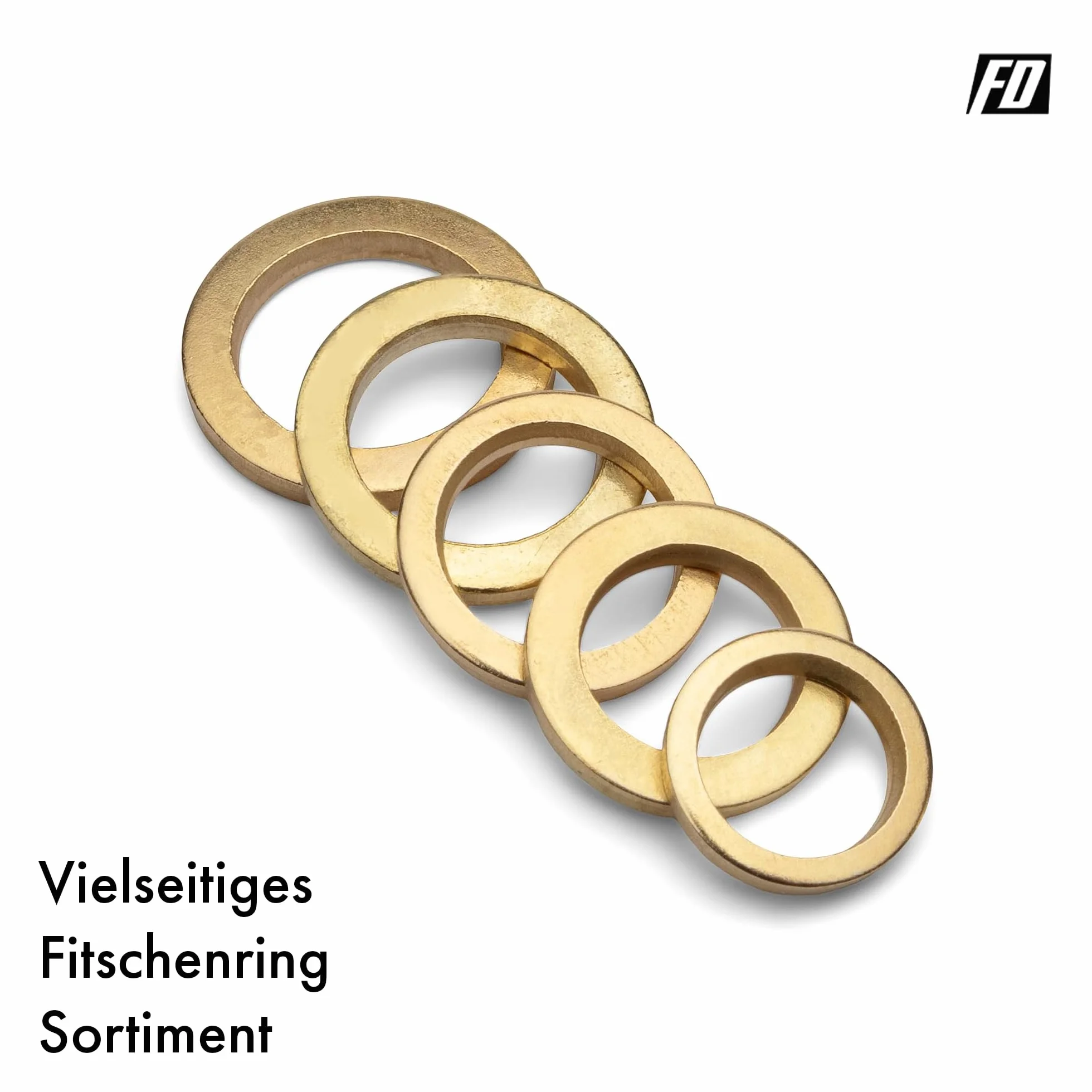 Zestaw Fitschenring │ 30 części │ Ø 10/11/12 mm │ mosiądzowany │ stal │ podkładki │ podkładki │ firmy FD-Workstuff