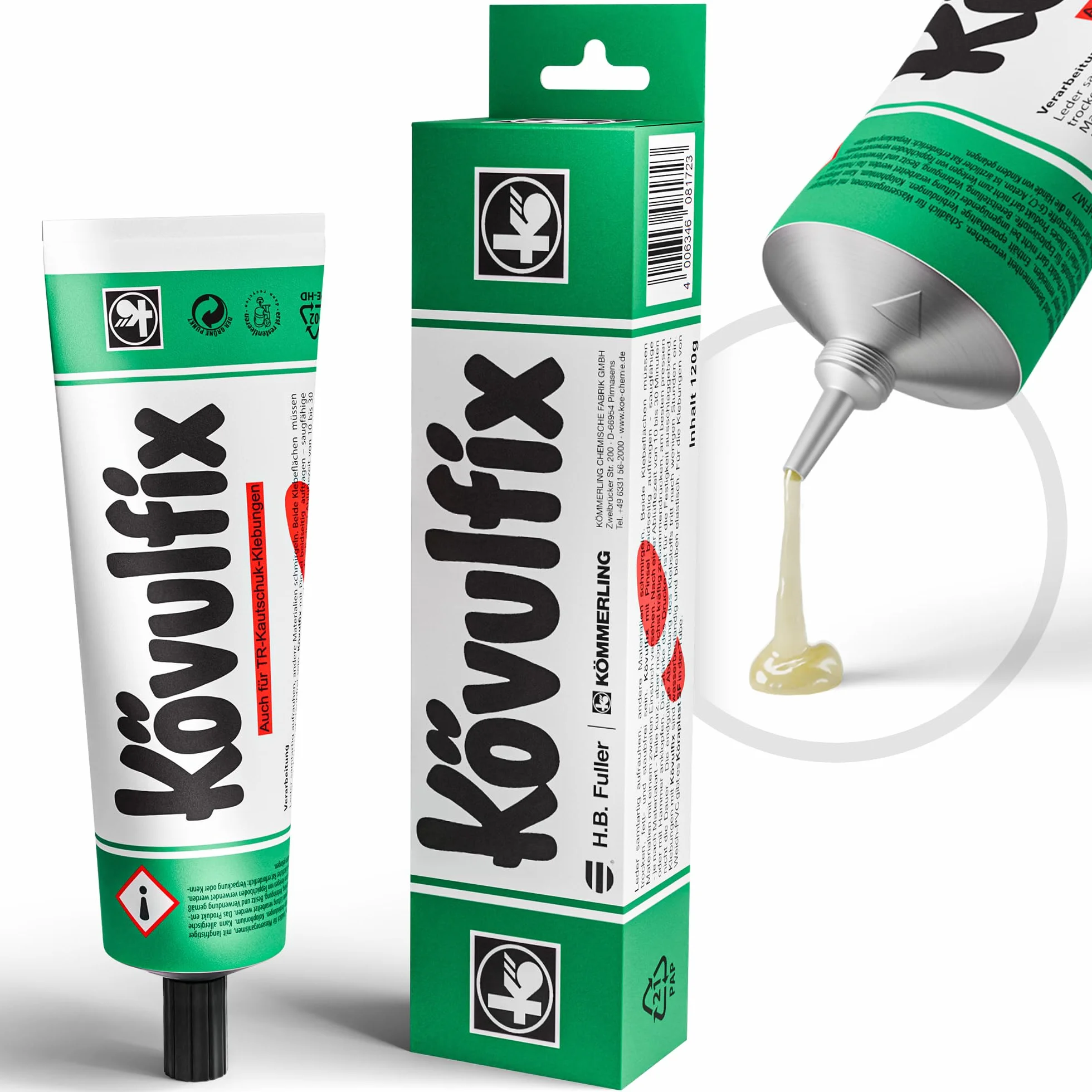 Langlauf Schuhbedarf Kövulfix Klej do butów 120 g – bardzo mocny i wodoodporny – klej do skóry do podeszw, gumy, tkaniny, korka – Made in Germany – profesjonalny klej do naprawy butów