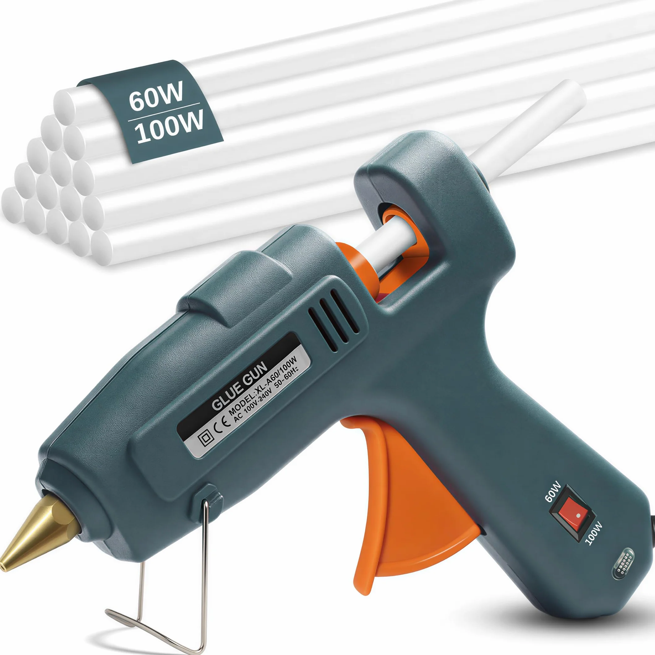 YESLUSY Pistolet do klejenia na gorąco, 60/100 w, z 15 pisakami do klejenia na gorąco, do szkoły, majsterkowania, do szybkich napraw w domu