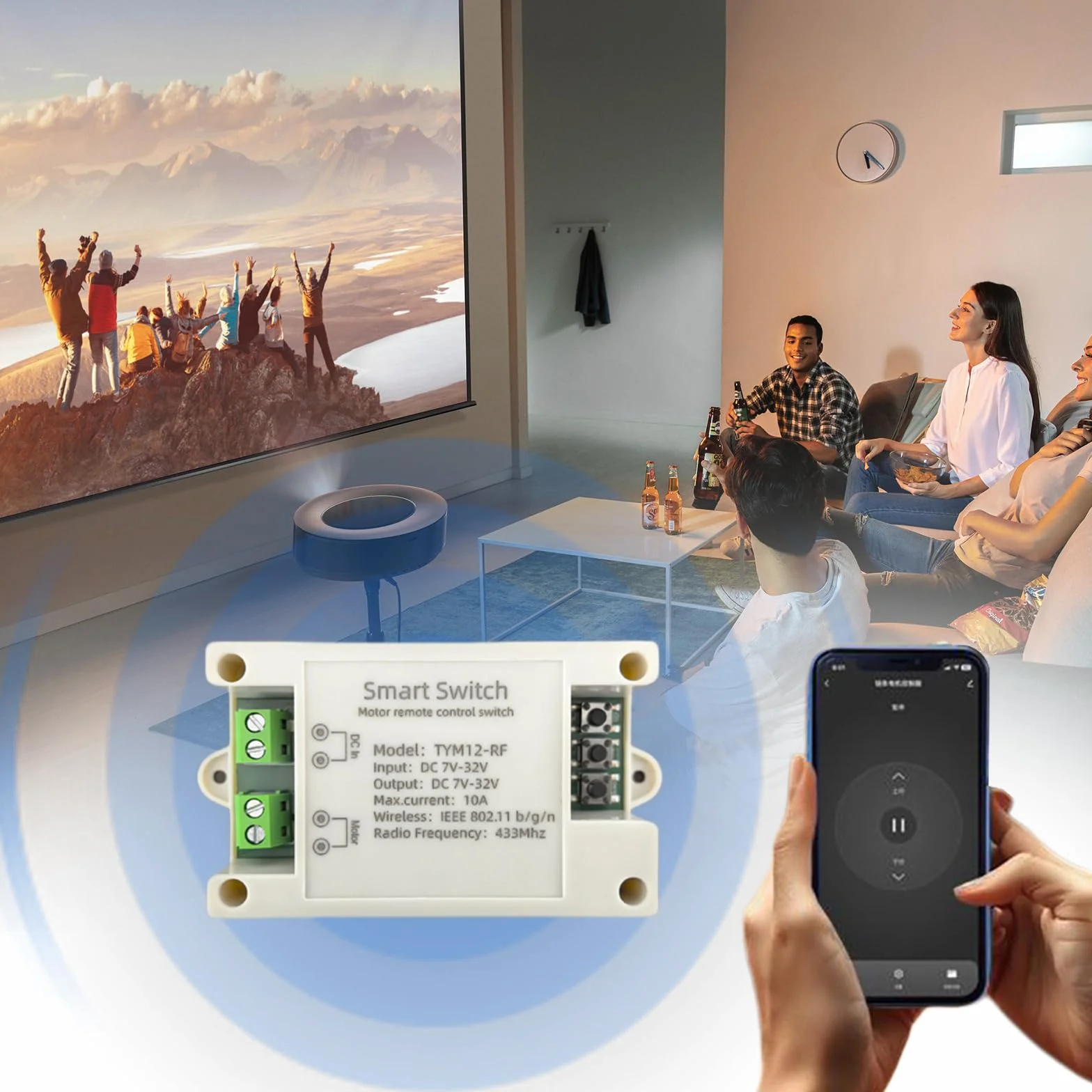 Tuya DC inteligentny kontroler WiFi, napęd liniowy 12 V/24 V, zdalny przełącznik, przekaźnik do przodu i do tyłu, aplikacja Smart Life, timer, kompatybilny z Alexa i Google Home