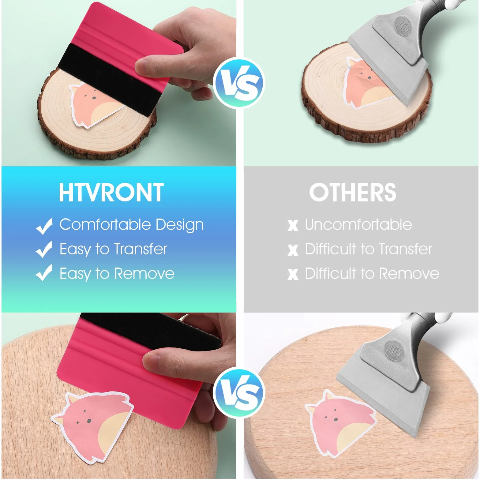 Aster 2 szt. rakla do usuwania pęcherzyków powietrza, 10 cm filcowa ściągaczka winylowa do owijania winylowego samochodu, okna, tapety, mini