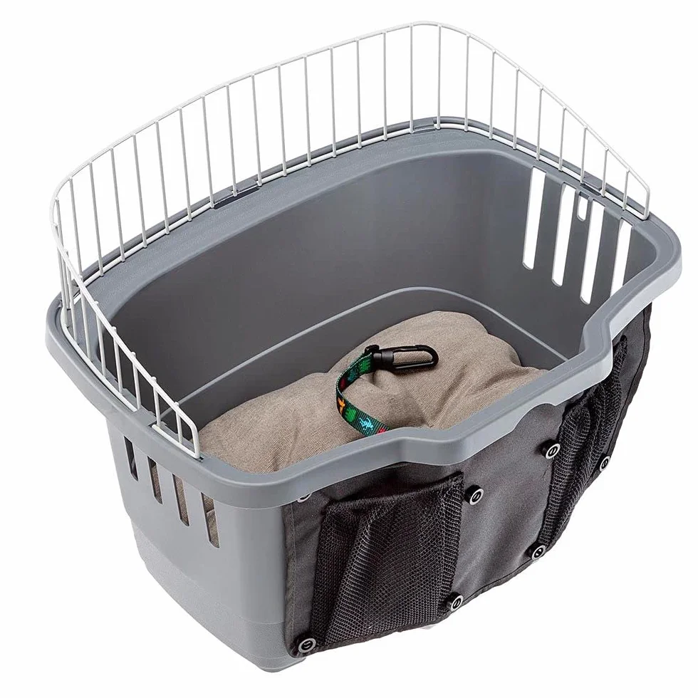 Ferplast Koszyk Rowerowy dla Małych Psów 7 kg 47 x 35.5 x 34.5 cm Szary