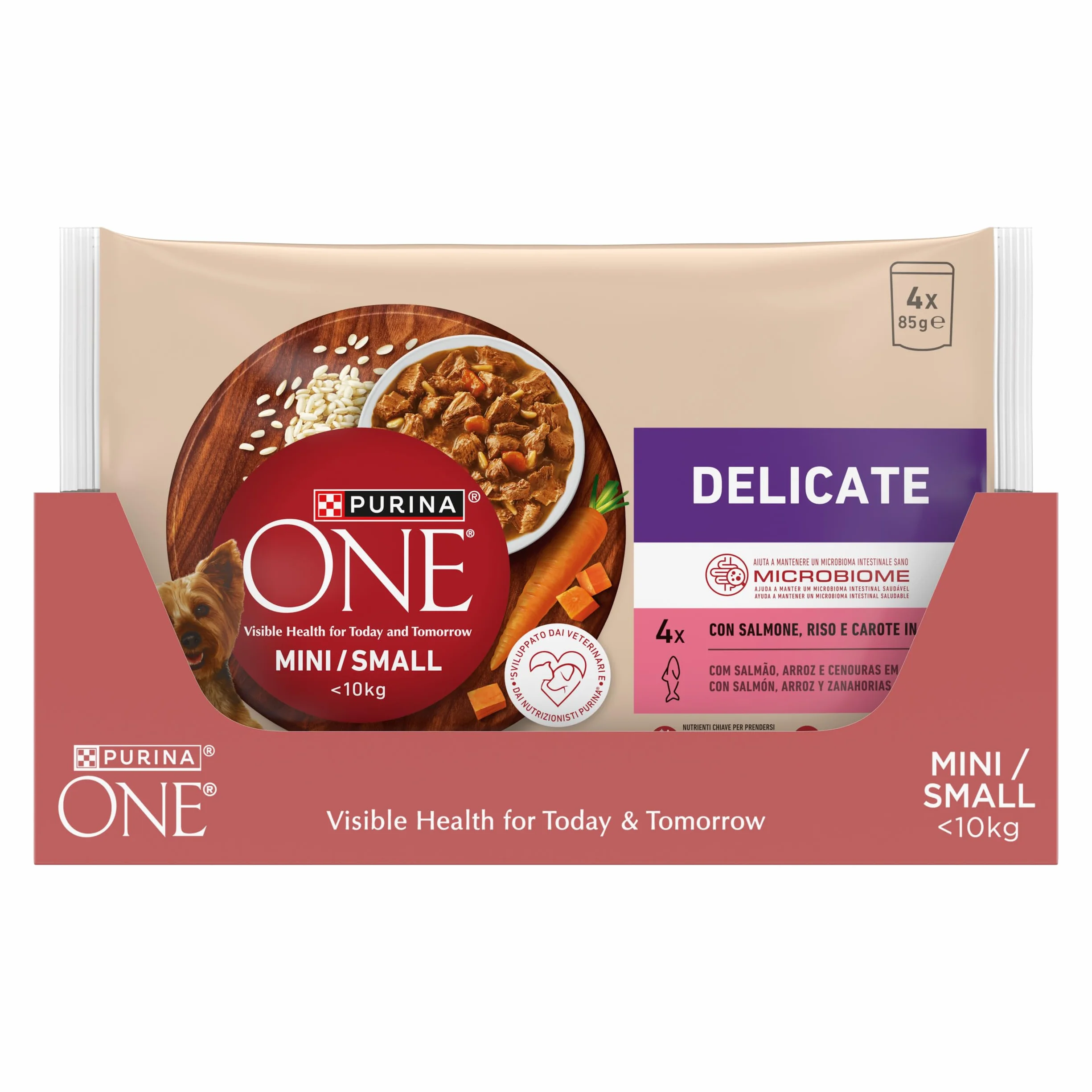Purina One Delikatny mokry pies łosoś w sosie Multipack, 48 kopert 85g