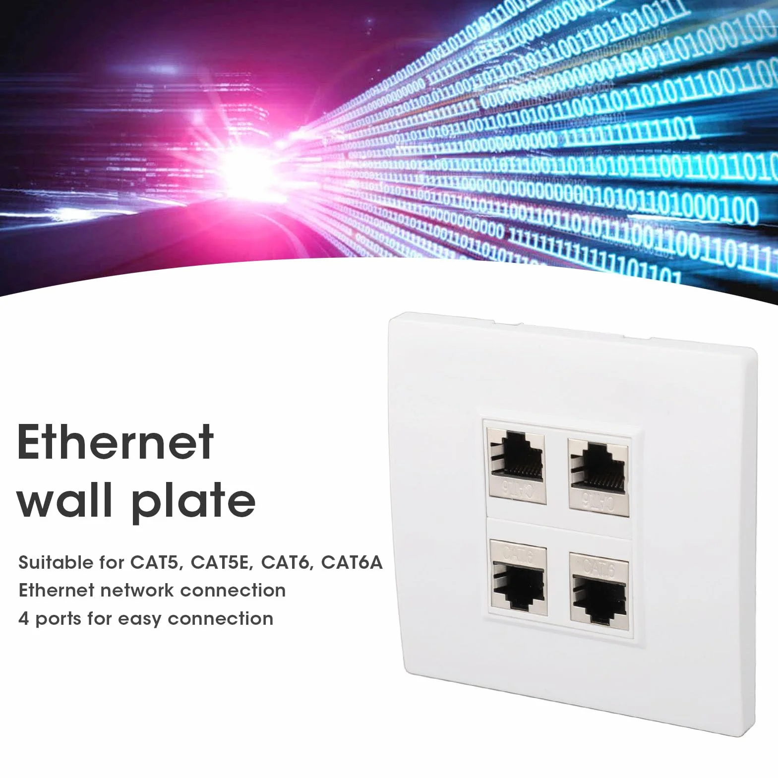 Płyta Czołowa Ethernet CAT6 4-portowy żeński do żeńskiego Gniazdo ścienne do CAT5 CAT5E CAT6 CAT6A