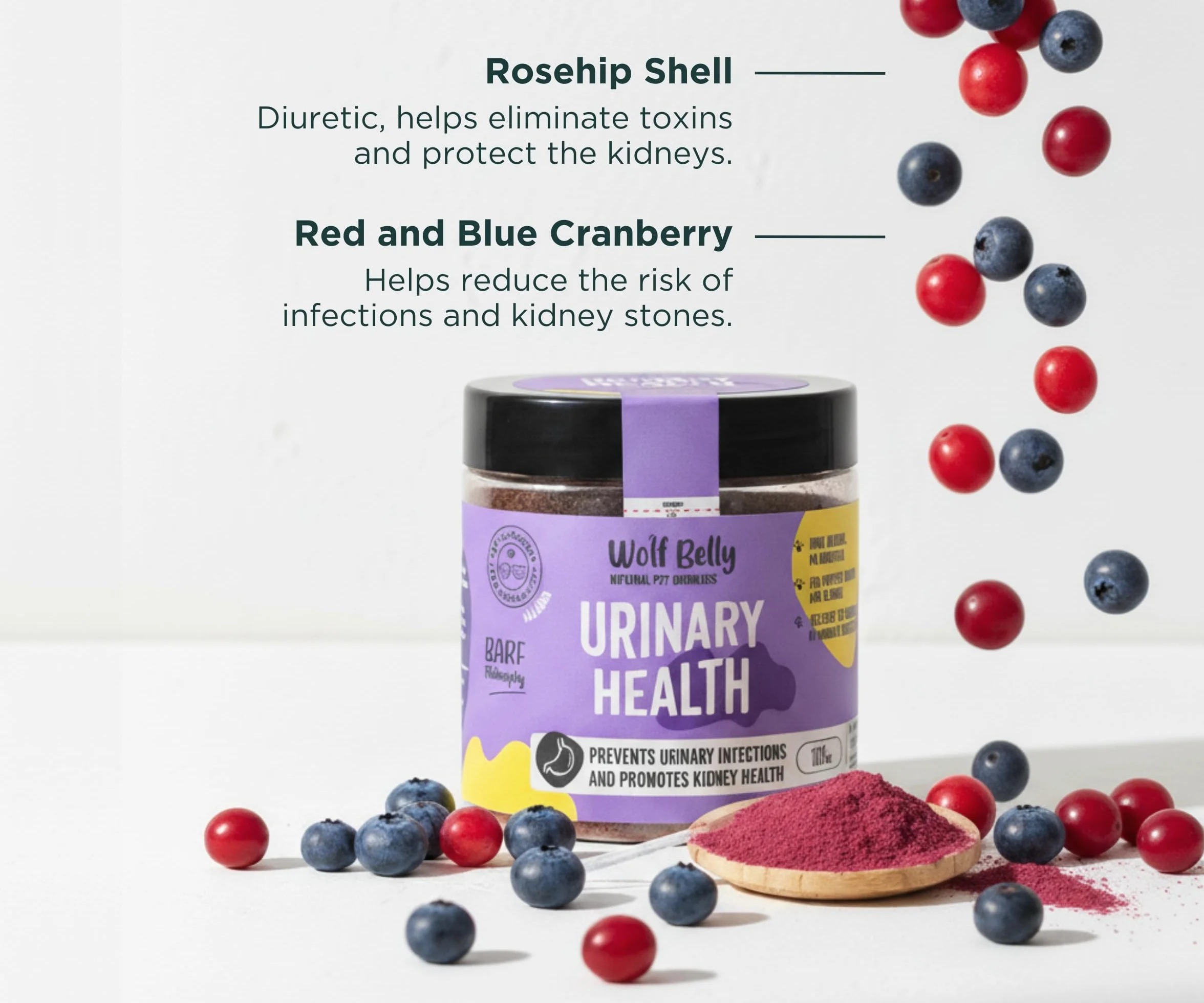 Wolf Belly Urinary Health Suplement przeciwzapalny 180g dla psów i kotów
