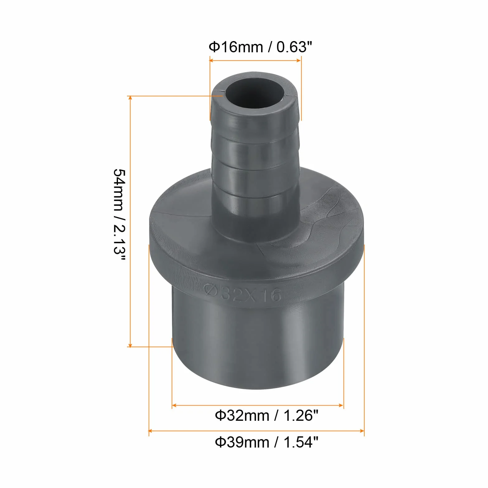 PATIKIL Złączka redukcyjna UPVC 32x16 mm 2-pak szary