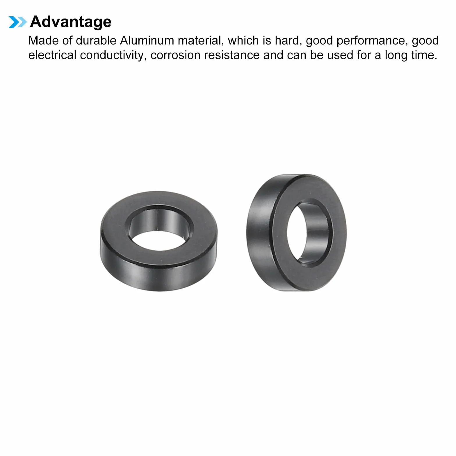 PATIKIL Aluminiowe podkładki dystansowe M5, 6 szt. metalowych przekładek aluminiowych, średnica 5,2 mm x 10 mm średnica zewnętrzna x 3 mm L aluminiowa śruba dystansowa okrągła do śrub 1/12.7 cm lub
