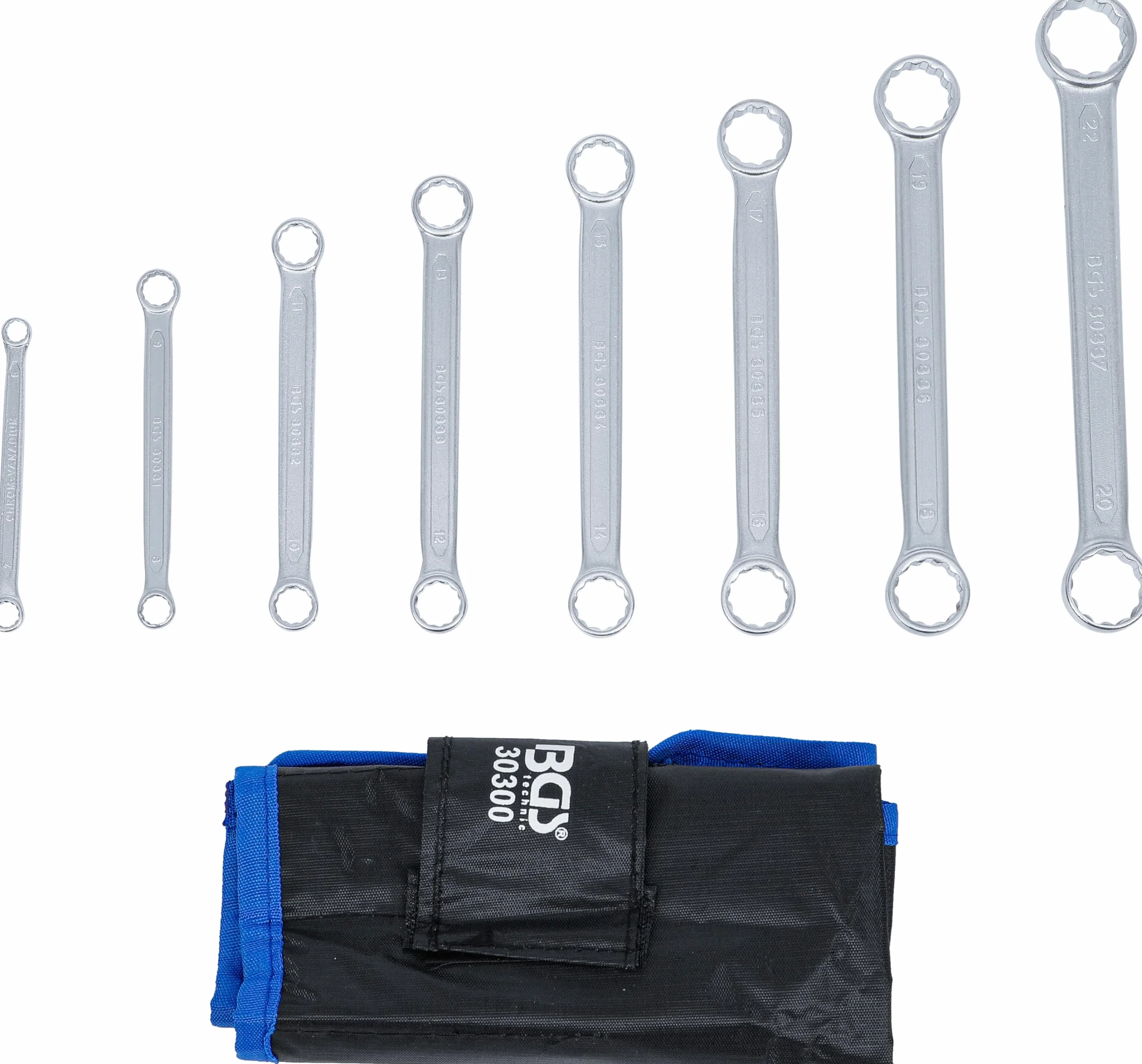 BGS Zestaw kluczy oczkowych dwustronnych płaskich 6-22 mm 8 szt.