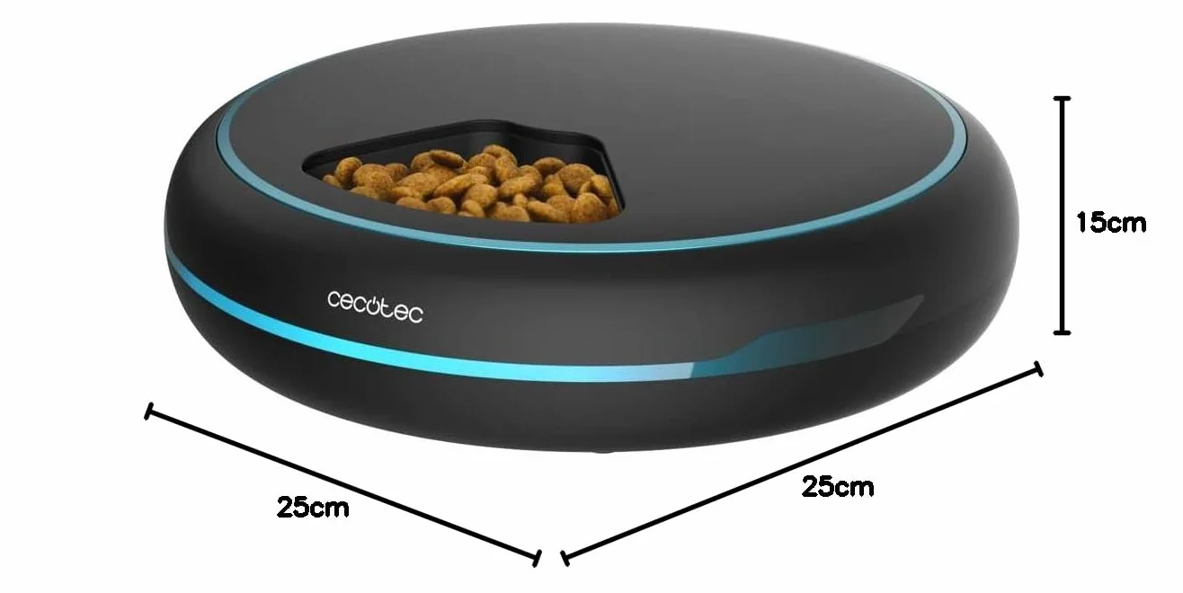 Cecotec Pumba 1600 Purrfect Meal Automatyczne Karmidło 1,6L 4 Sekcje LED Timer Dyktafon
