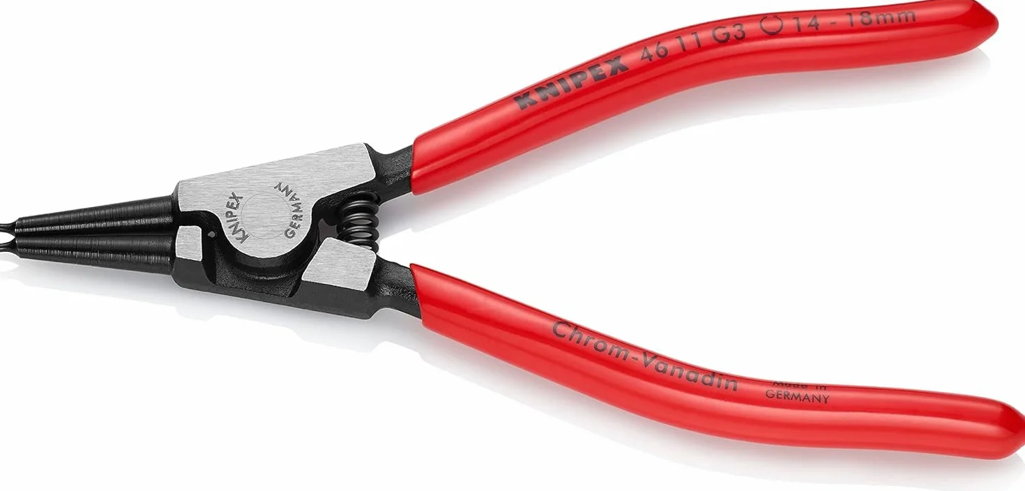 KNIPEX Szczypce do pierścieni osadczych sprężynujących do montażu pierścieni na wałkach z tworzywa sztucznego, 46 11 G3
