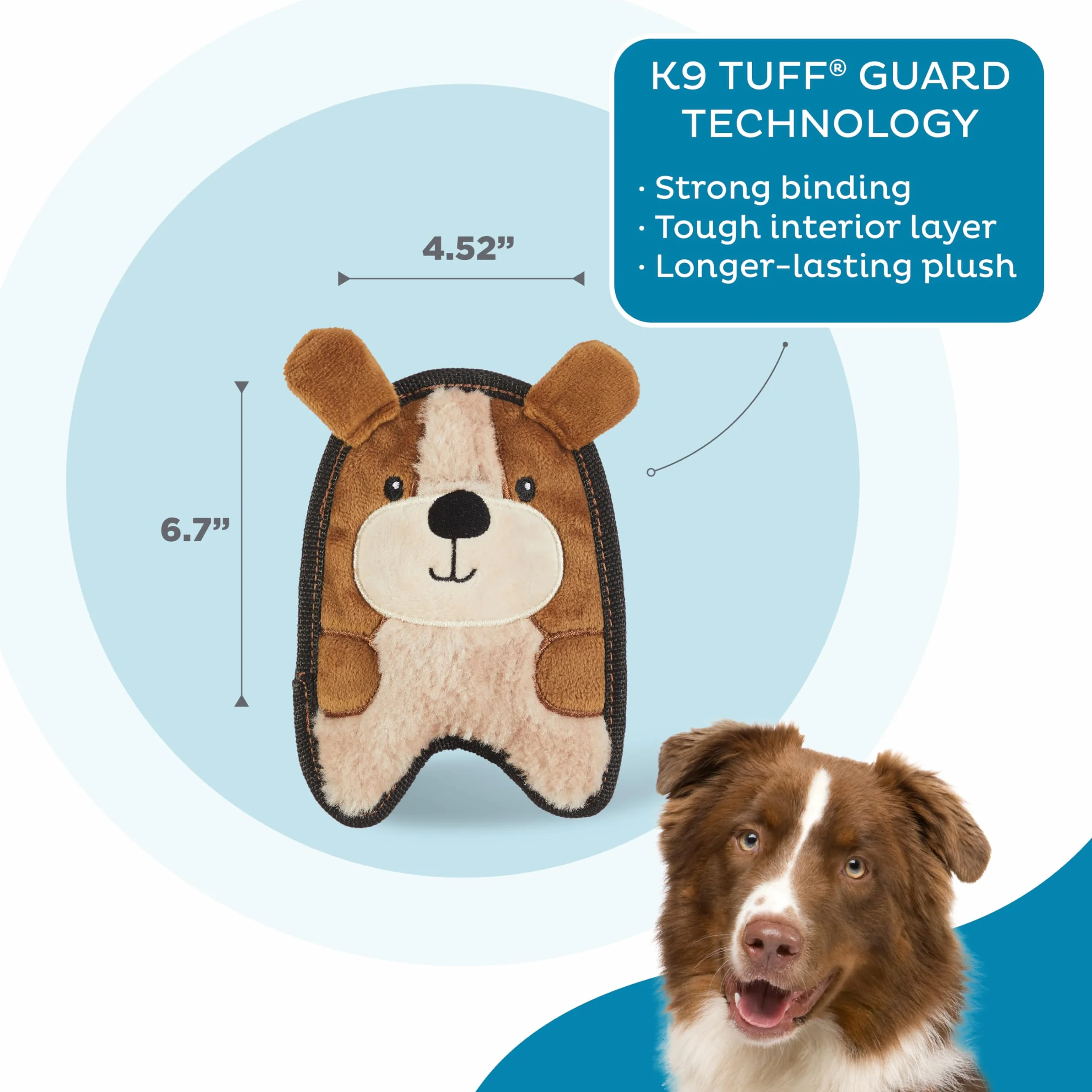 Outward Hound Invincibles Mini - Zabawka pluszowa dla psów - mały szczeniaczek - kolor brązowy