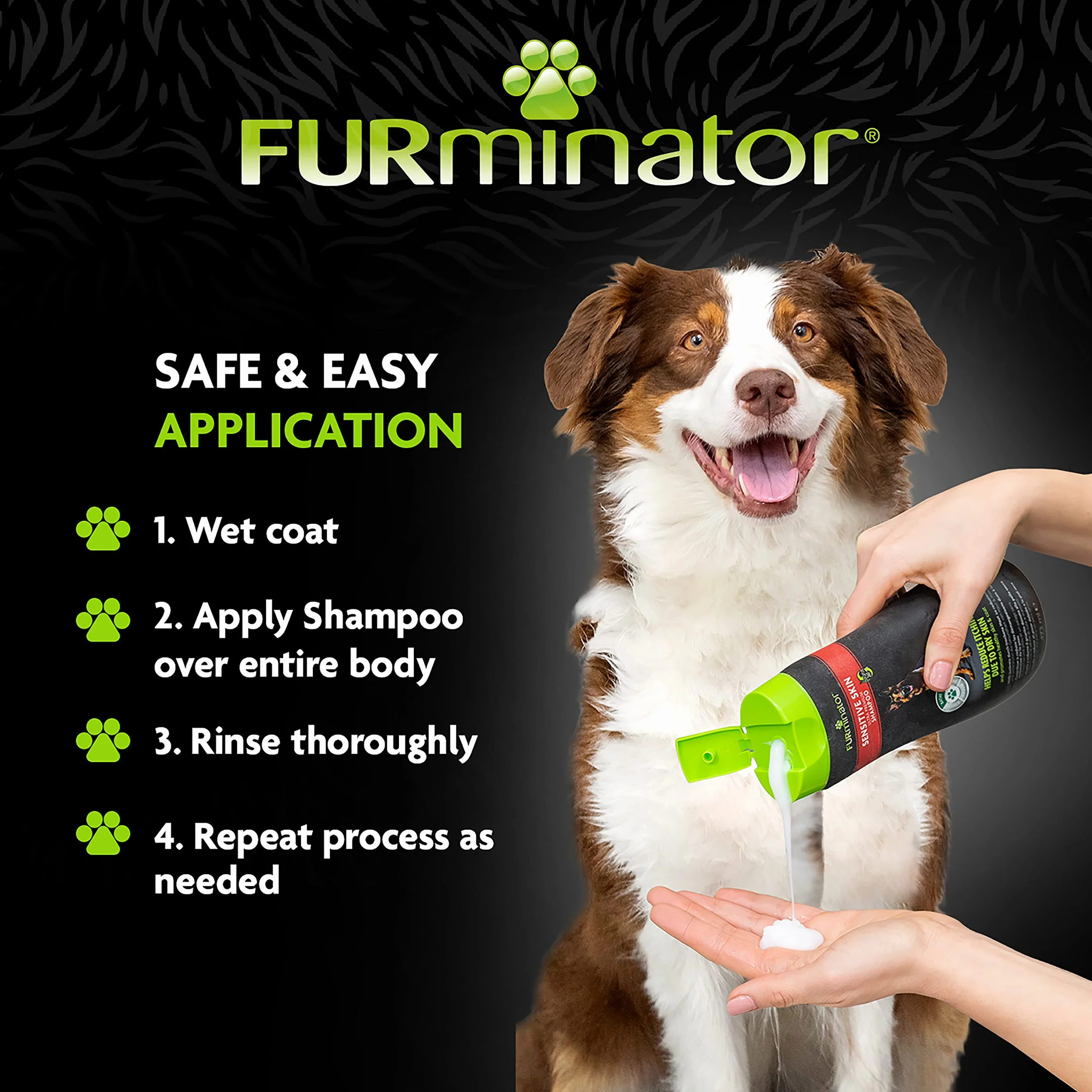 FURminator Sensitive Skin szampon dla psów – szampon premium dla psów o wrażliwej skórze, redukuje swędzenie spowodowane suchą skórą, 473 ml