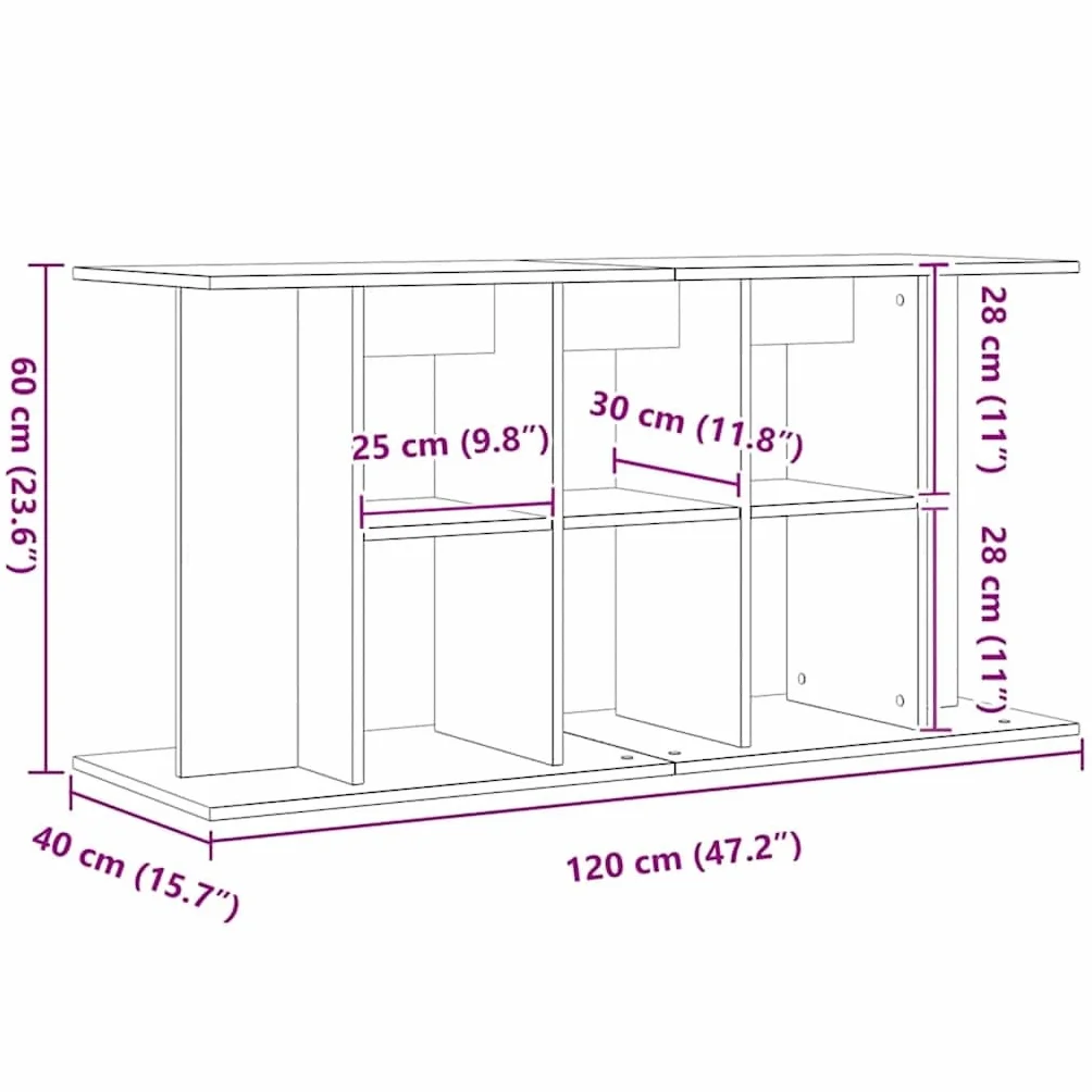 vidaXL Stojak pod akwarium Artisan Oak 120x40x60 cm Drewno konstrukcyjne