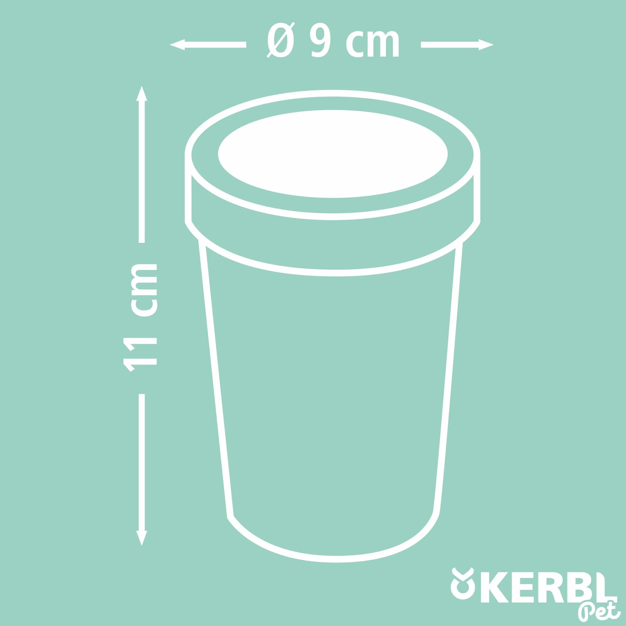 Kerbl Pet Czyścik do Łap dla Psów i Kotów, Plastikowy Pojemnik z Pętelką Mocującą, Zielony, 11 Cm