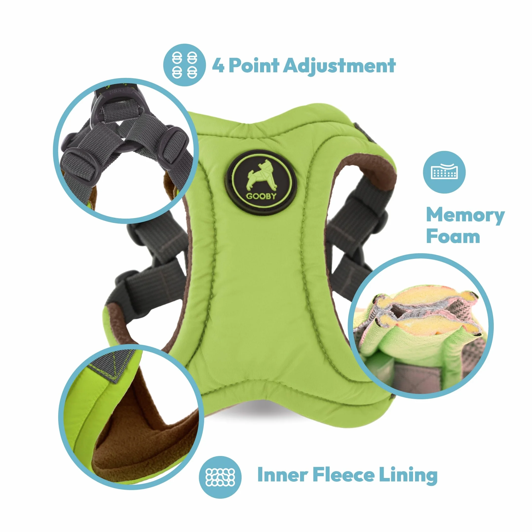 Gooby Escape Free Memory Foam Harness, Small Chest (13-17.2"), Purple