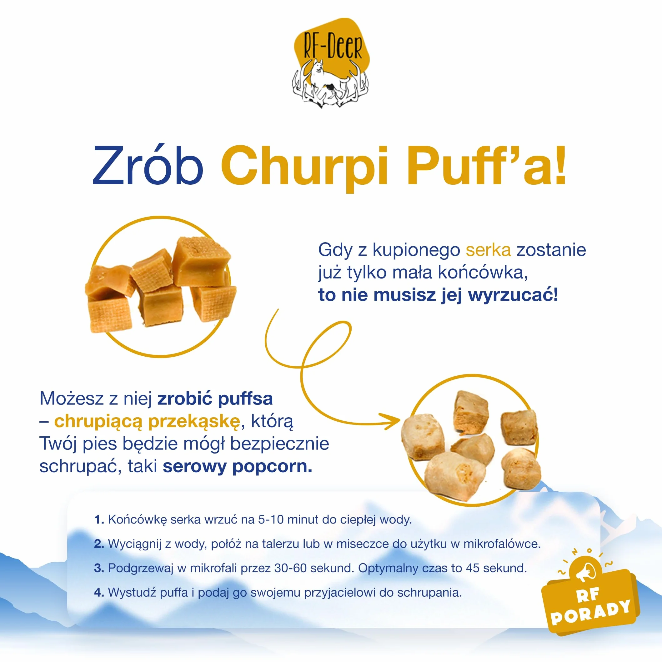 RF-Deer | Gryzak dla psa | Ser himalajski | Z mleka krów himalajskich | 100% naturalny skład | Bez GMO | Bez laktozy | Bez glutenu | Bez dodatku cukru | Wysoka zawartość białka | Rozmiar S | 3 szt