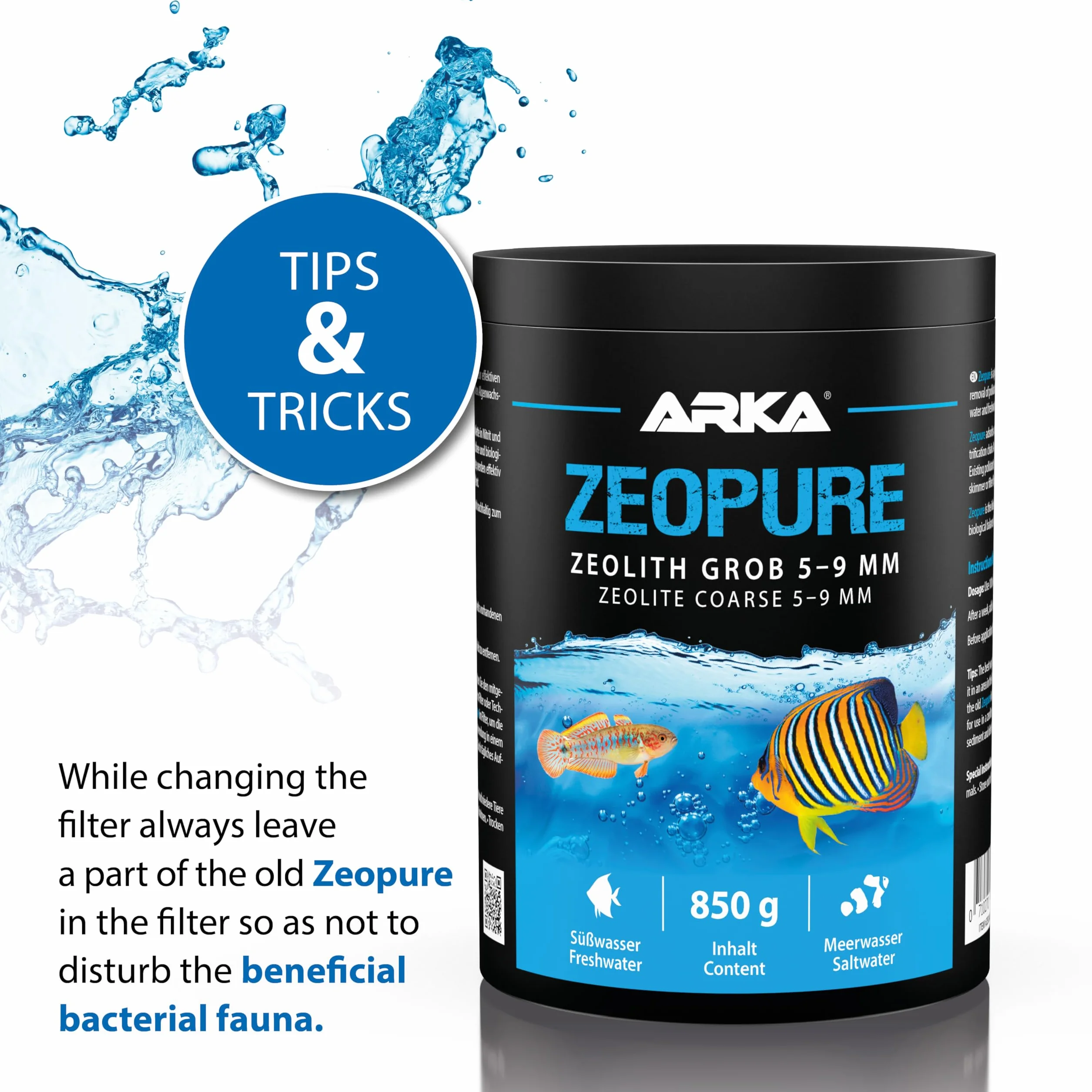 MICROBE-LIFT Zeopure - Premium Zeolith medium filtracyjne, pomaga w walce z algami, toksycznymi substancjami i metalami ciężkimi w akwarium, 1000 ml