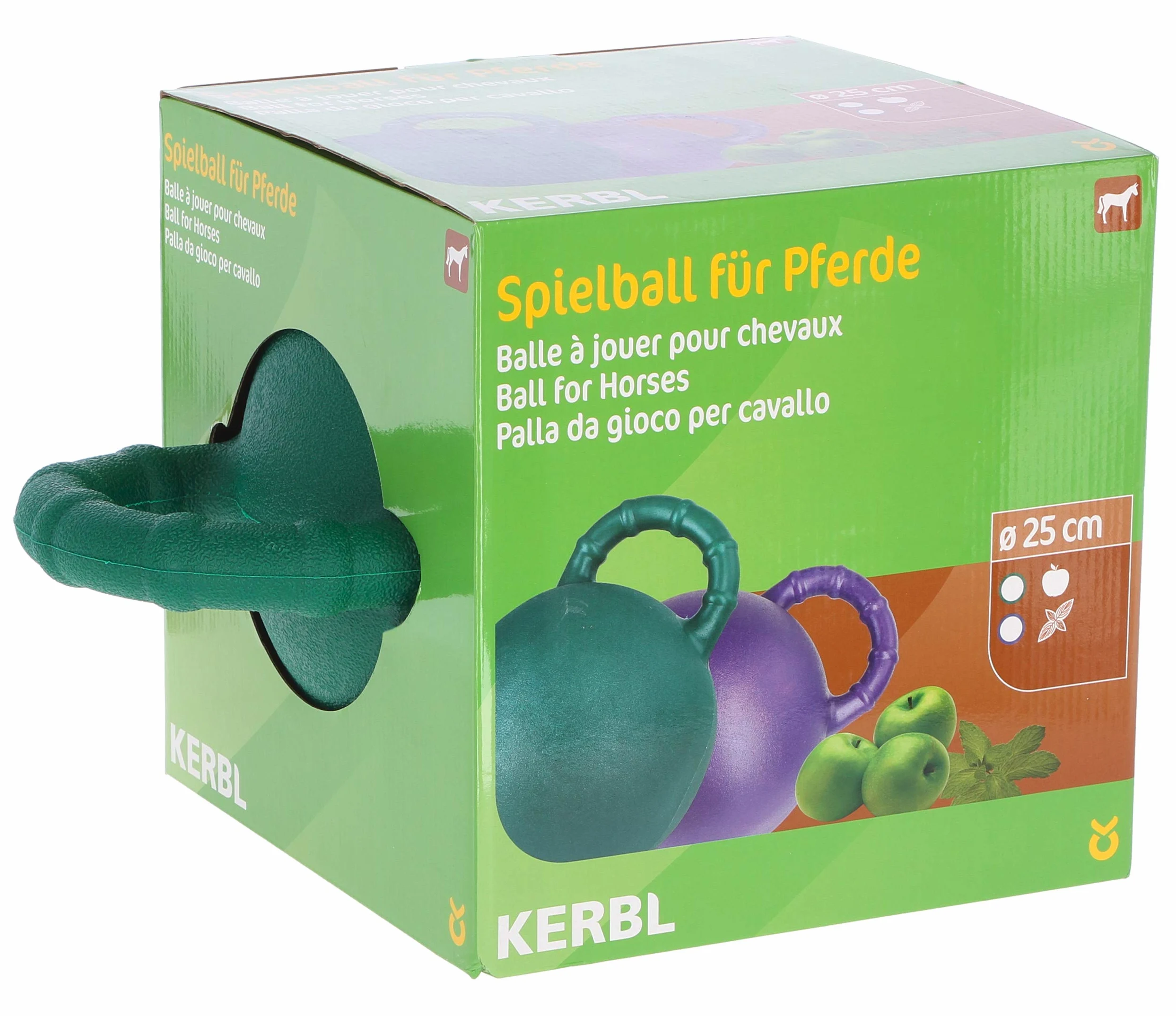 Kerbl 32388 Piłka do gry w konie Horsen Around, zielona o smaku jabłkowym