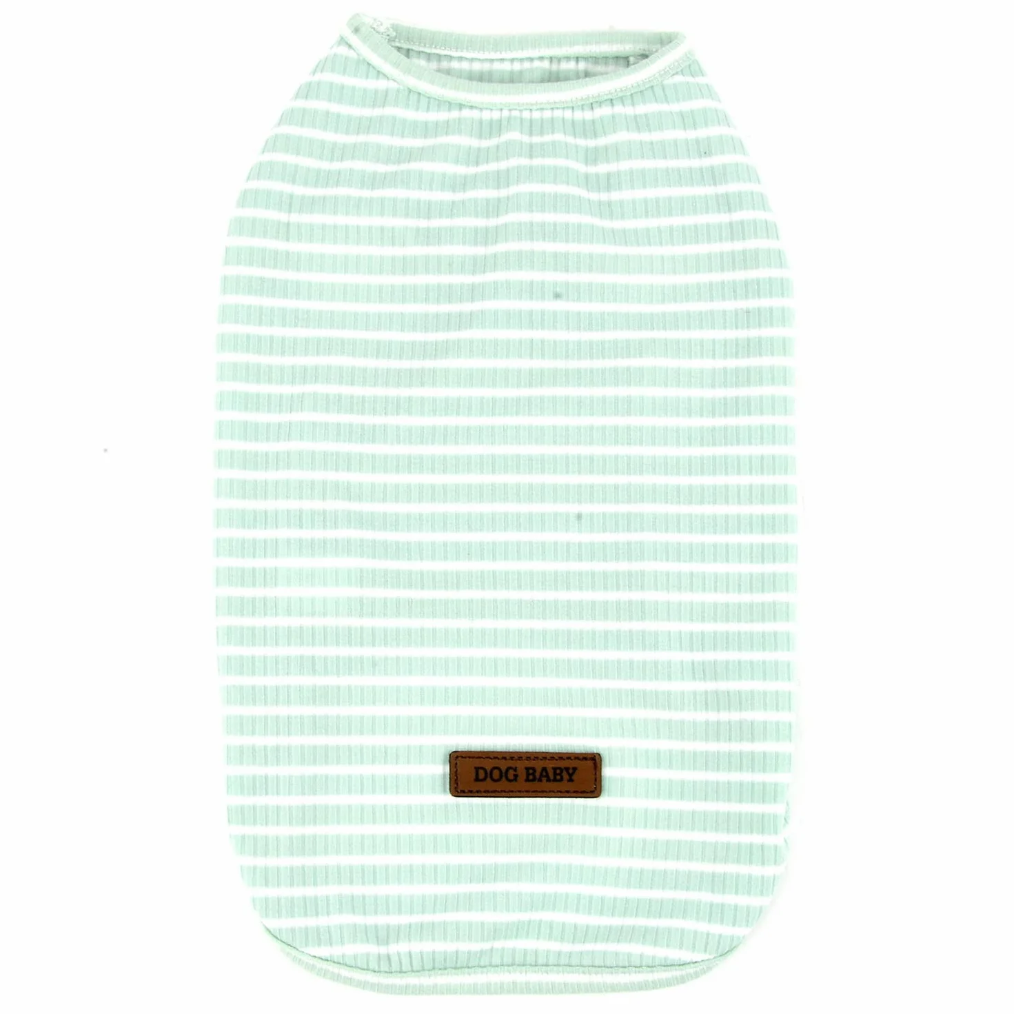 Zunea Koszulka dla małych psów, kotów, zwierząt domowych, koszulka w paski, na lato, fajna kamizelka, szczeniak, basic, tank top, miękka bawełna, chihuahua, ubranie dla psów, zielona, rozmiar L