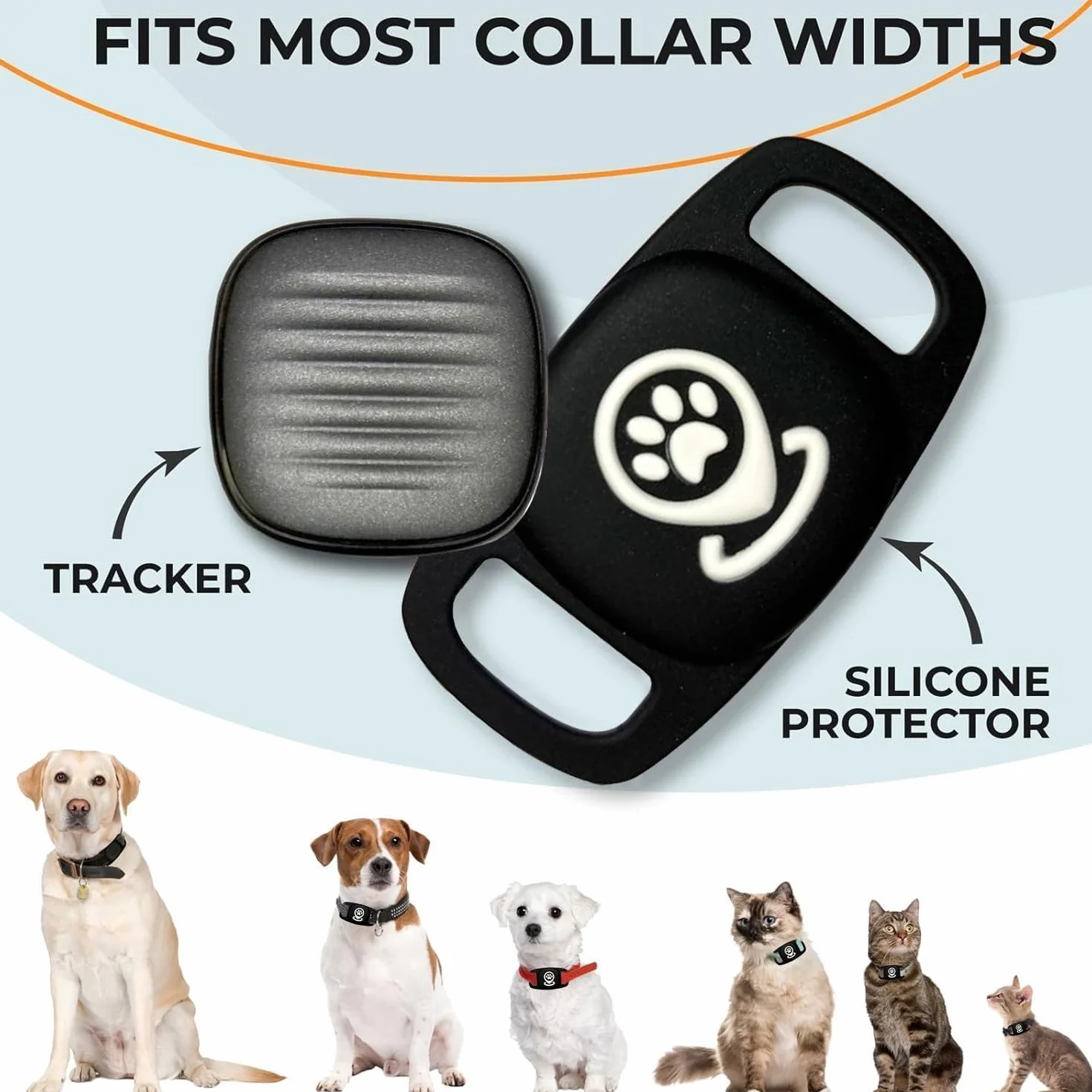 Tracker Dog, inteligentny tag z rozszerzonym zasięgiem, działa płynnie z aplikacją Find My, lokalizator psa bez subskrypcji, nie lokalizator GPS psa (czarny), tylko iOS