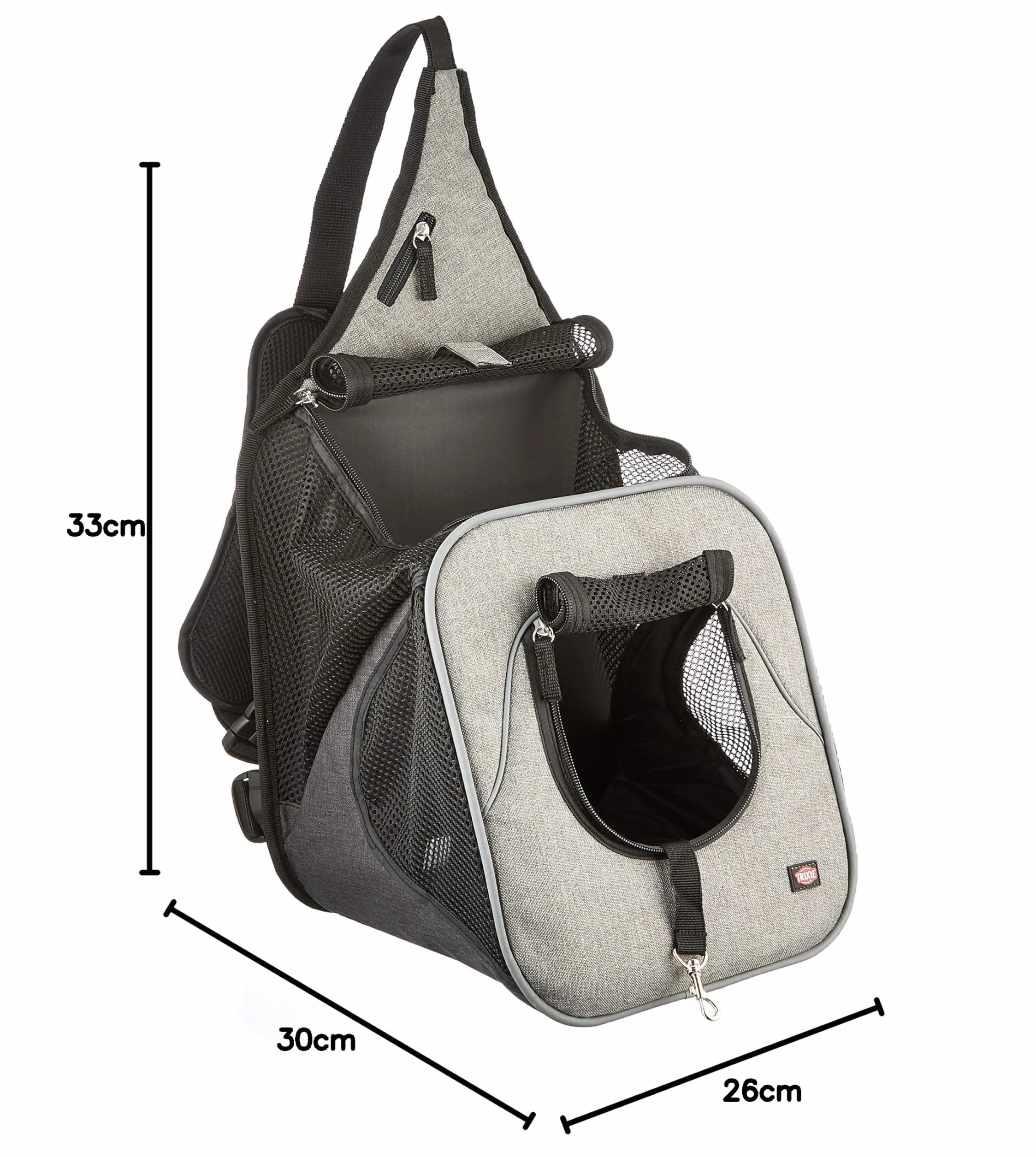 Trixie 28941 'Savina' torba na klatkę piersiową, nylon, 30 × 33 × 26 cm, czarno-szara