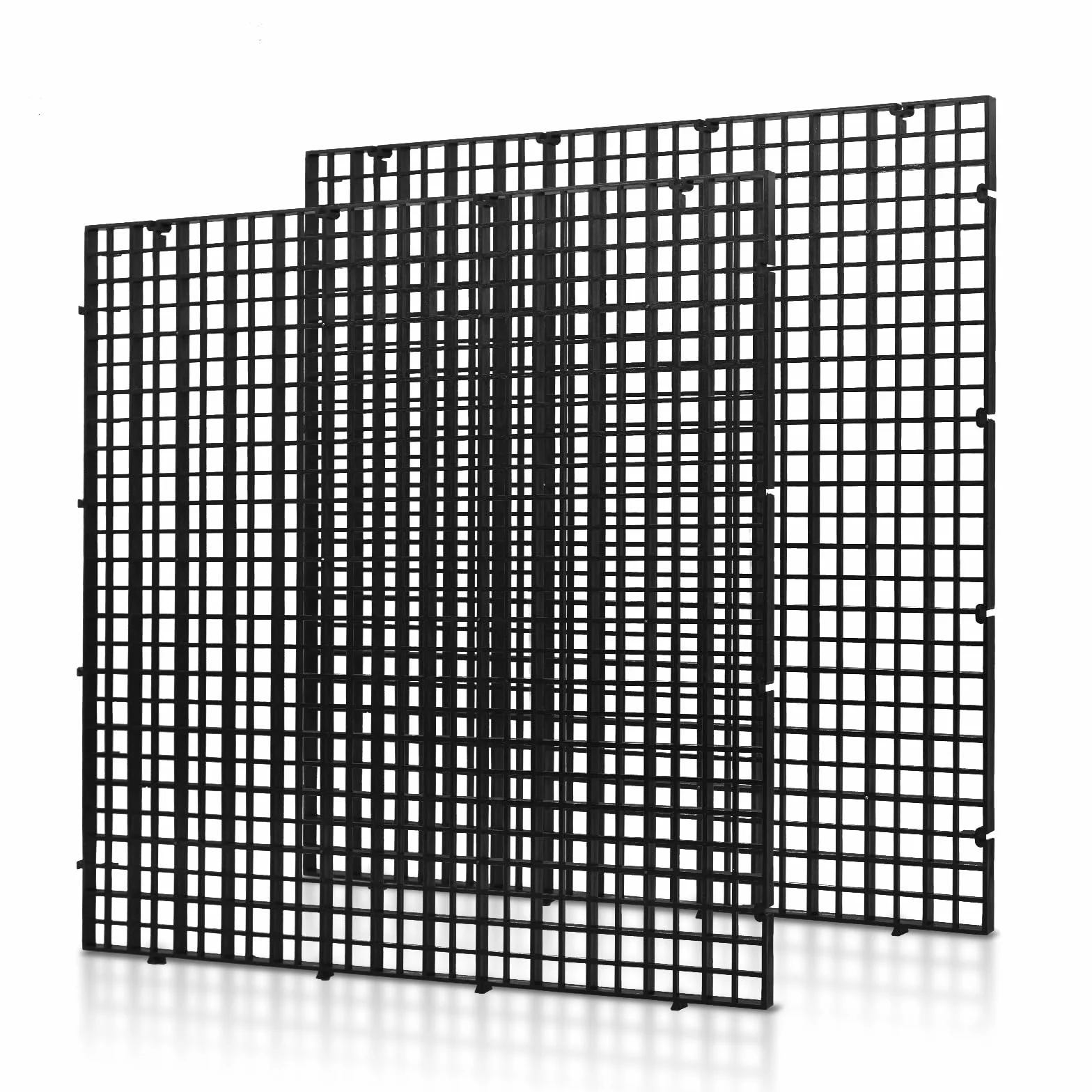 LINLAN 2 sztuki 30 x 30 cm plastikowa kratka do akwarium, przegroda na jajka, do samodzielnej filtracji i ochrony dna w Aquascaping, czarna, bez akcesoriów, 2 szt