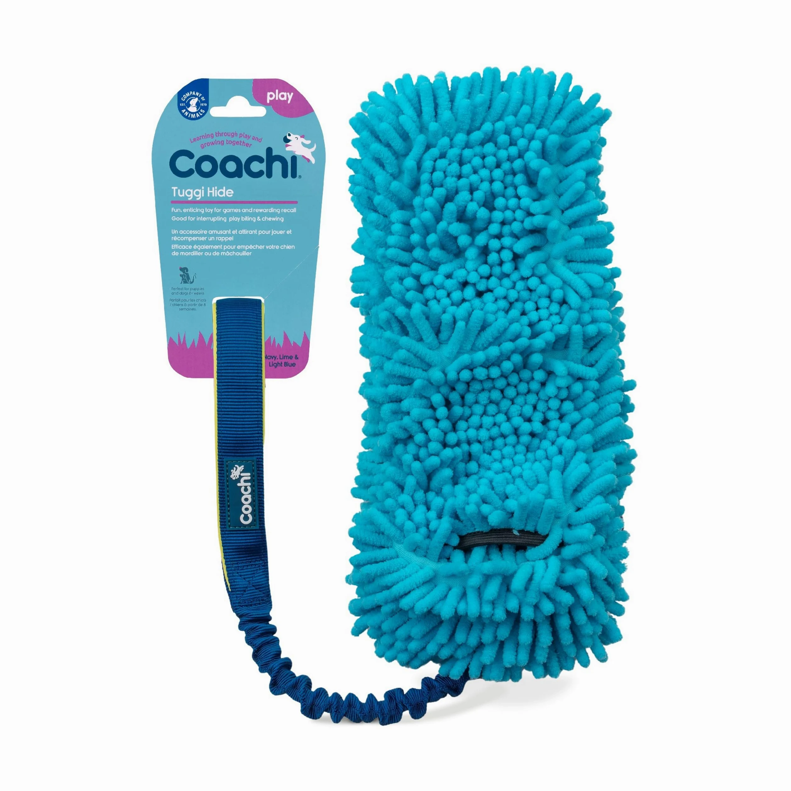 Coachi Tuggi Hide Dog Tug Toy for Interactive Play, Recall & Agility Training