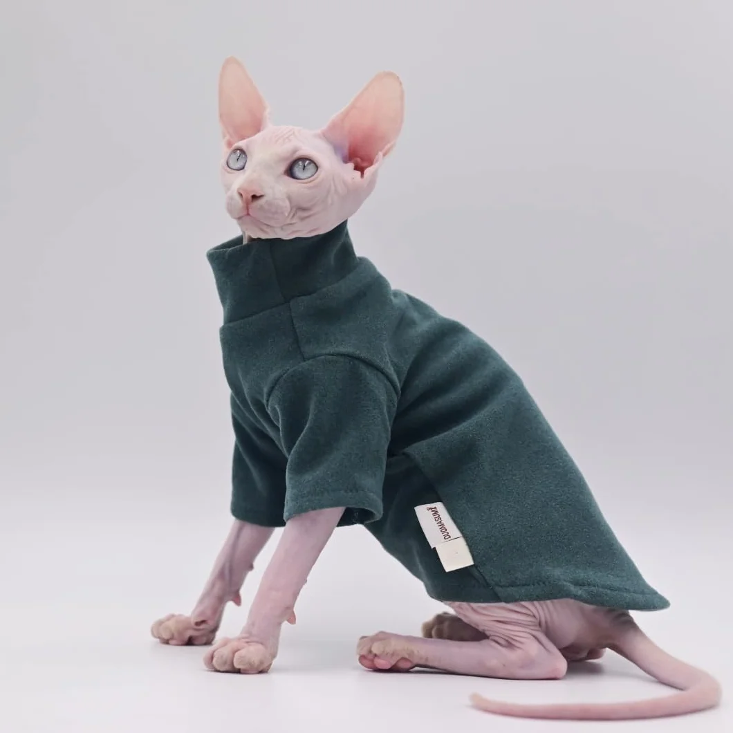 Sphynx Ubrania dla kotów, samonagrzewające się, ciepła bielizna termiczna, bezwłose, ubrania dla kota Sfinksa, Devon, Cornish ubrania dla kotów i małych kotów i psów (czarne), rozmiar L