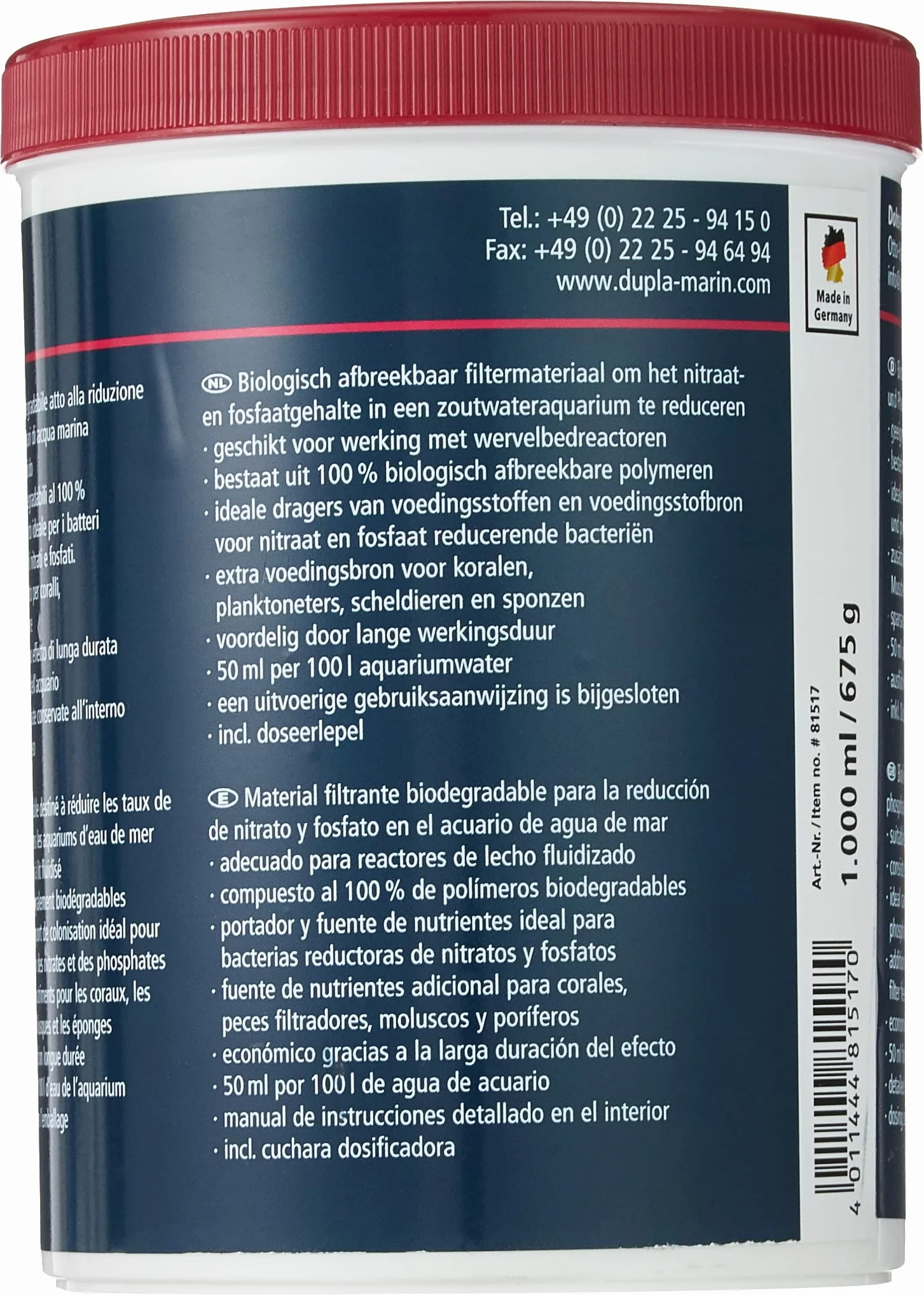 Dupla Marin 81517 Biopellets NP, 1000 ml - 675 g