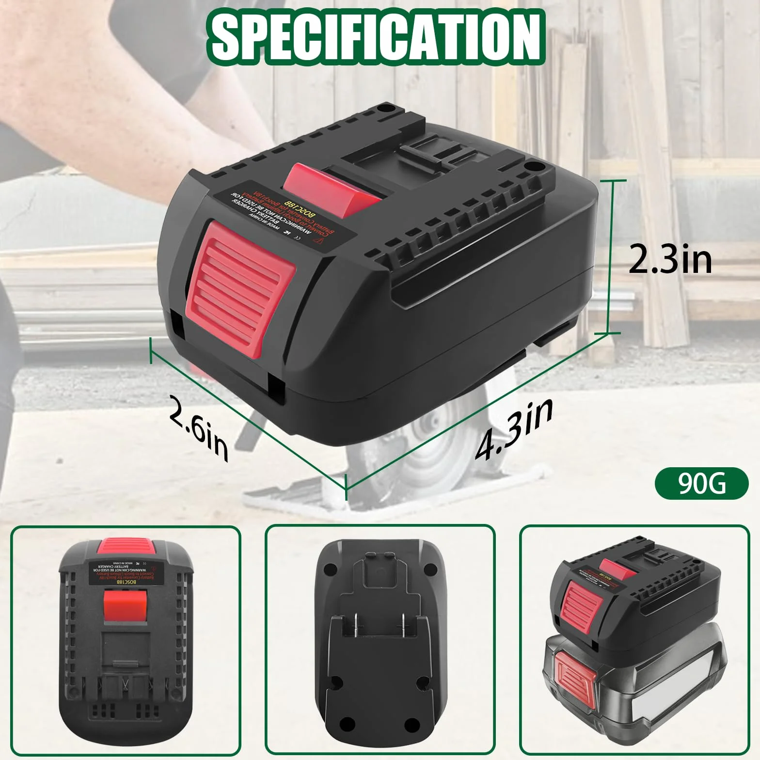 Adapter akumulatora Bosch 18 V TPDL BOSC18B do elektronarzędzi GBA