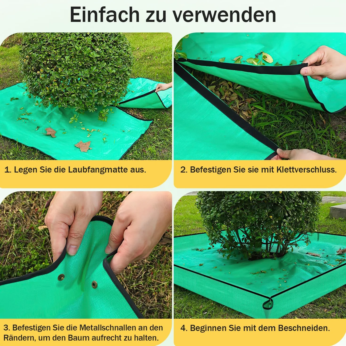 Plandeka do przycinania drzew 2x2 m z otworem 30 cm przenośnik liści