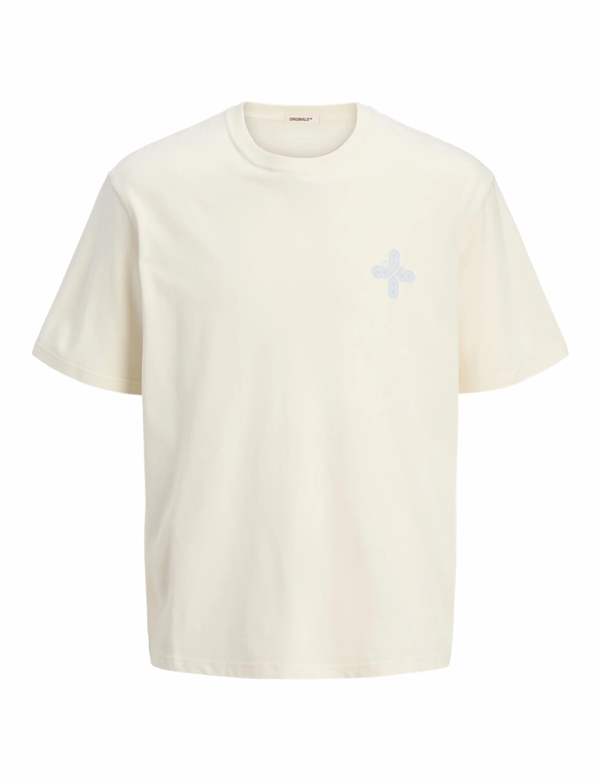 JACK & JONES Koszulka męska Jorhydra Pattern Tee SS Crew Neck, Antique White, L