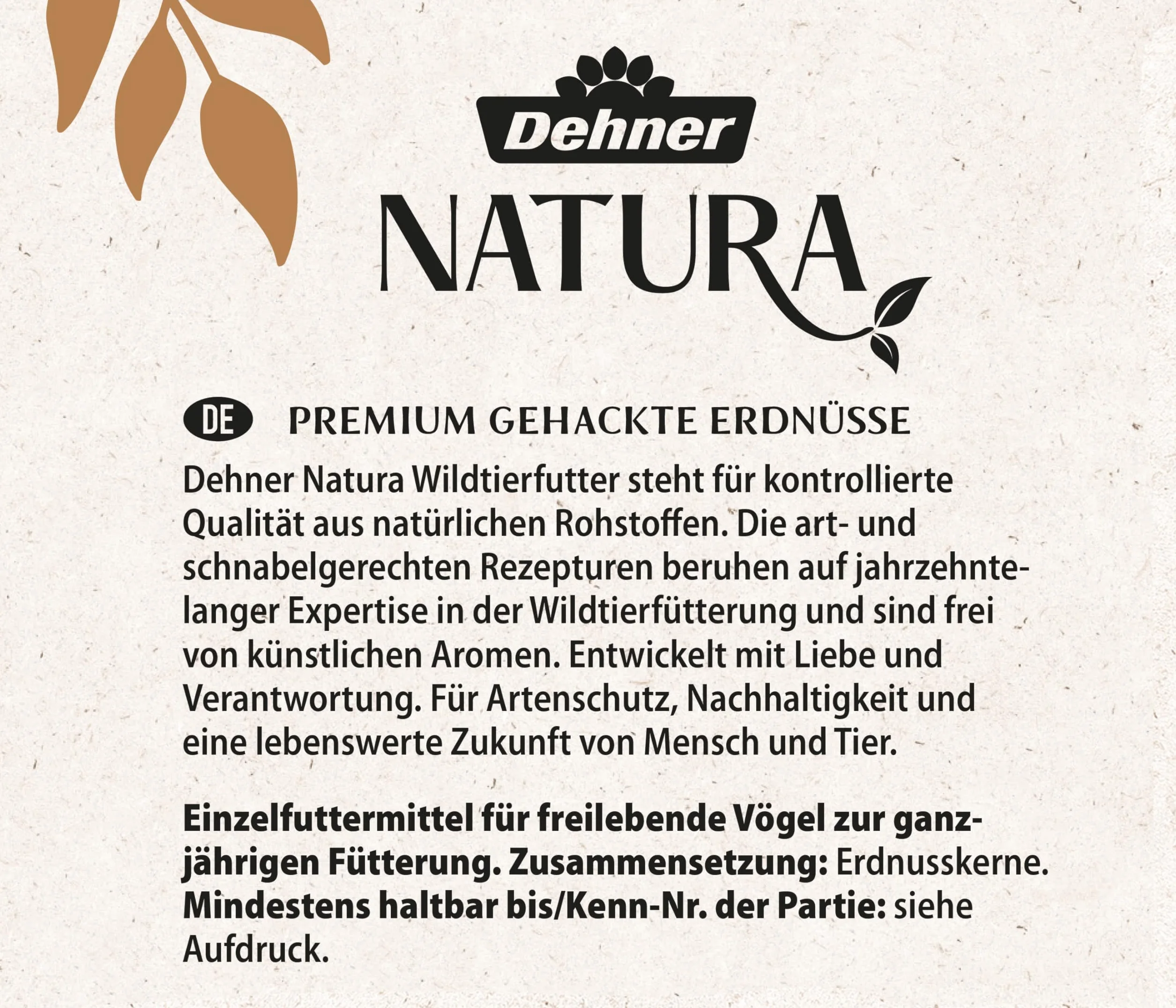 Dehner Natura karma dla dzikich ptaków orzeszki ziemne bez łupin 10 kg