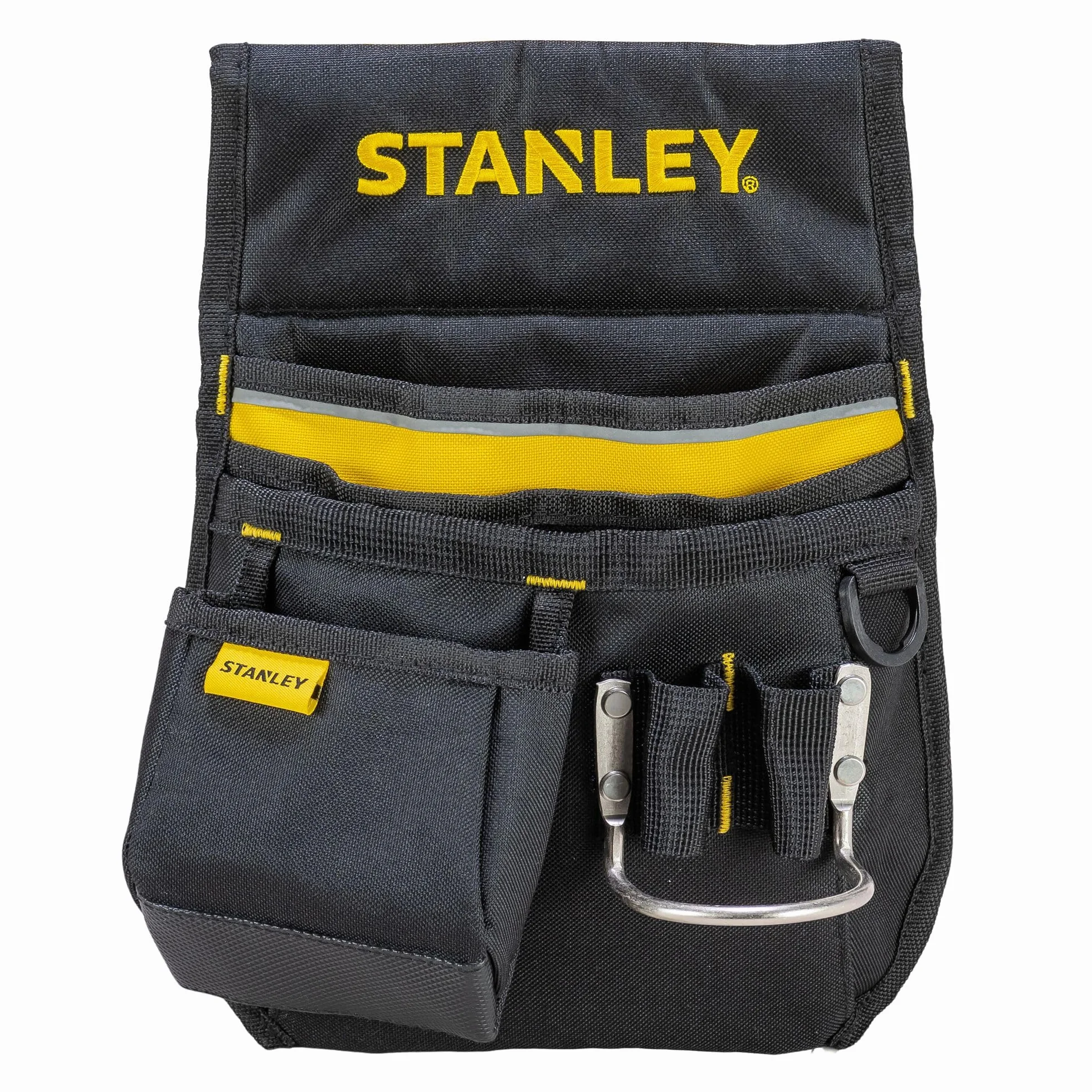 Stanley Torba na pasek/pasek narzędziowy (33,2 x 23,5 x 7,5 cm, nylon 600 denier, z 2 kieszeniami na paznokcie, 1 uchwytem na młotek i 1 kieszonką mierniczą, łatwo dostępne przegródki) 1-96-181