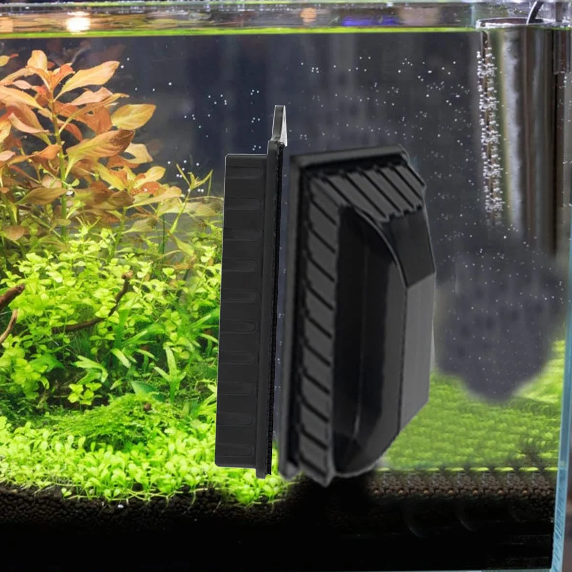 Fish Tank Glass Magnetic Brush, szczotka magnetyczna do akwarium, dwustronna szczotka magnetyczna, do czyszczenia akwarium i usuwania glonów, 1 szt. Kiuiom