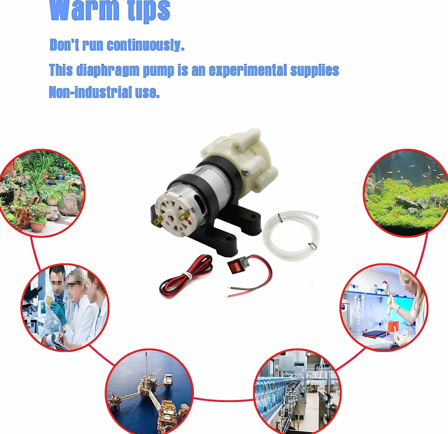RUNCCI-YUN Membrana pompa wodna 12 V mini elektryczna pompa wodna 1,5-1,8 l/min samozasysająca pompa DC12V do herbaty maszyna do akwarium akwarium Fish Tank Fountain (2 szt.)