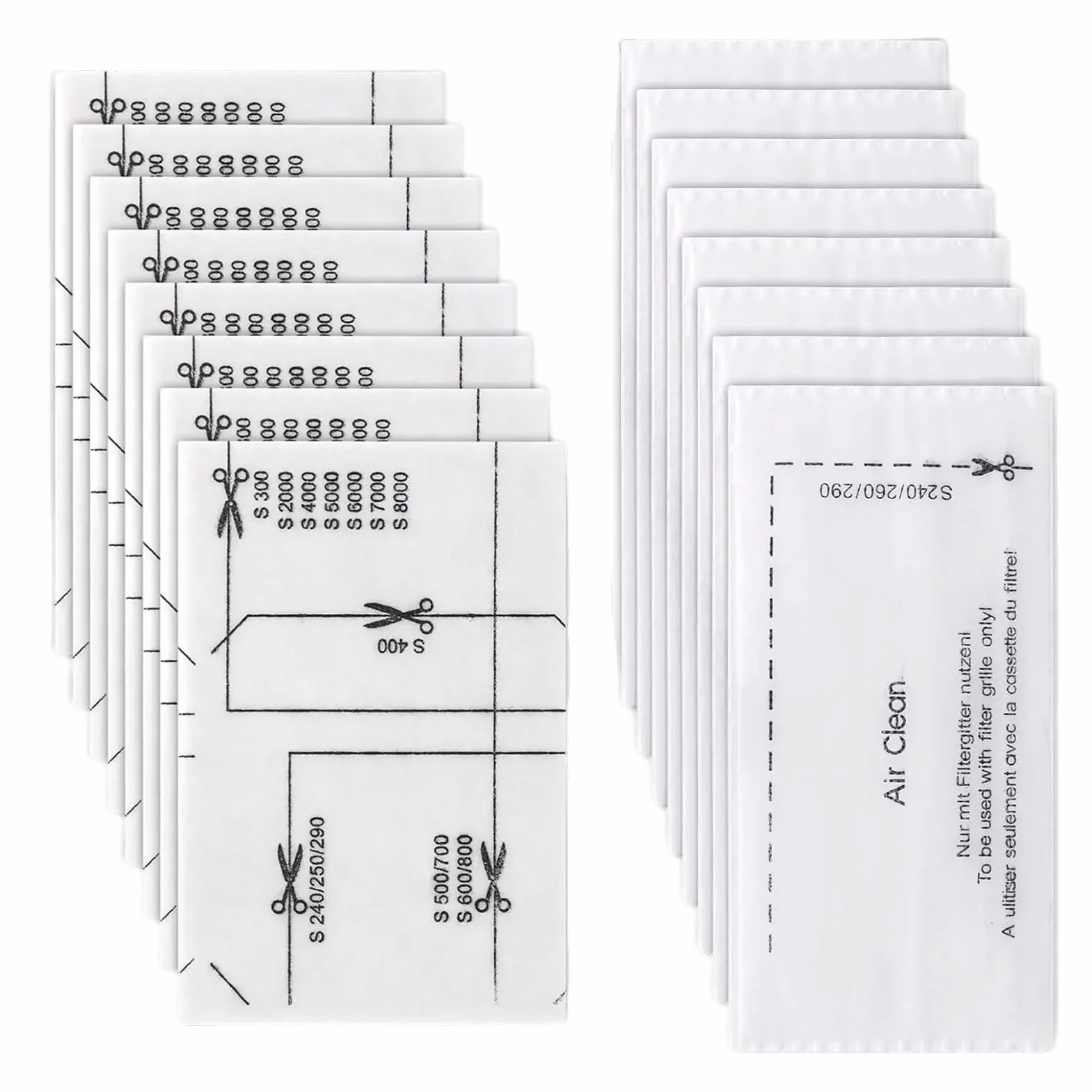 16 filtrów do odkurzacza Miele, 8 filtrów do odkurzacza, zestaw z możliwością przycięcia, kompatybilne z Miele Complete C2/3, S8340 – lepsza moc ssania i filtracja