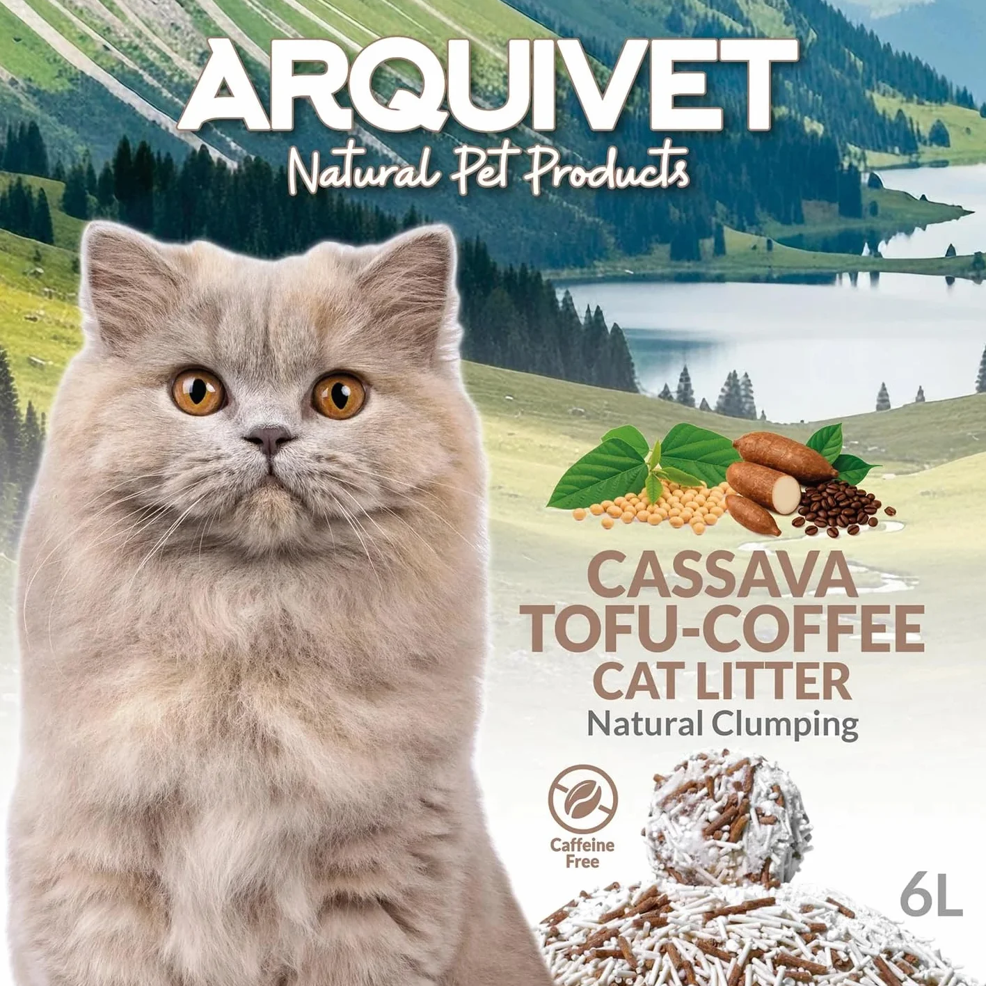 Arquivet Żwirek dla kota Maniok Tofu Kawa 6L