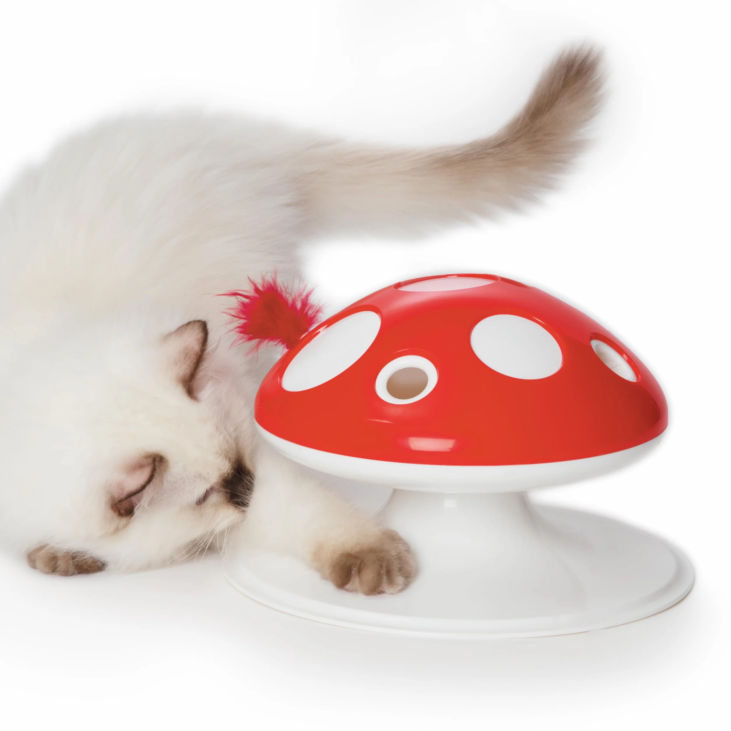 Catit Senses 2.0 Mushroom - interaktywna zabawka z piórami 360 stopni dla kotów z dwoma trybami zabawy